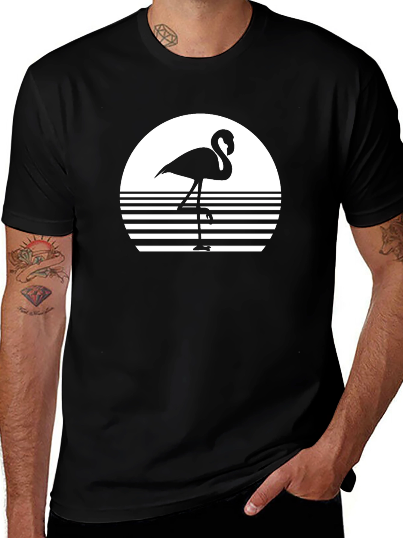 Retro Flamingo T-Shirt - Sunset Design