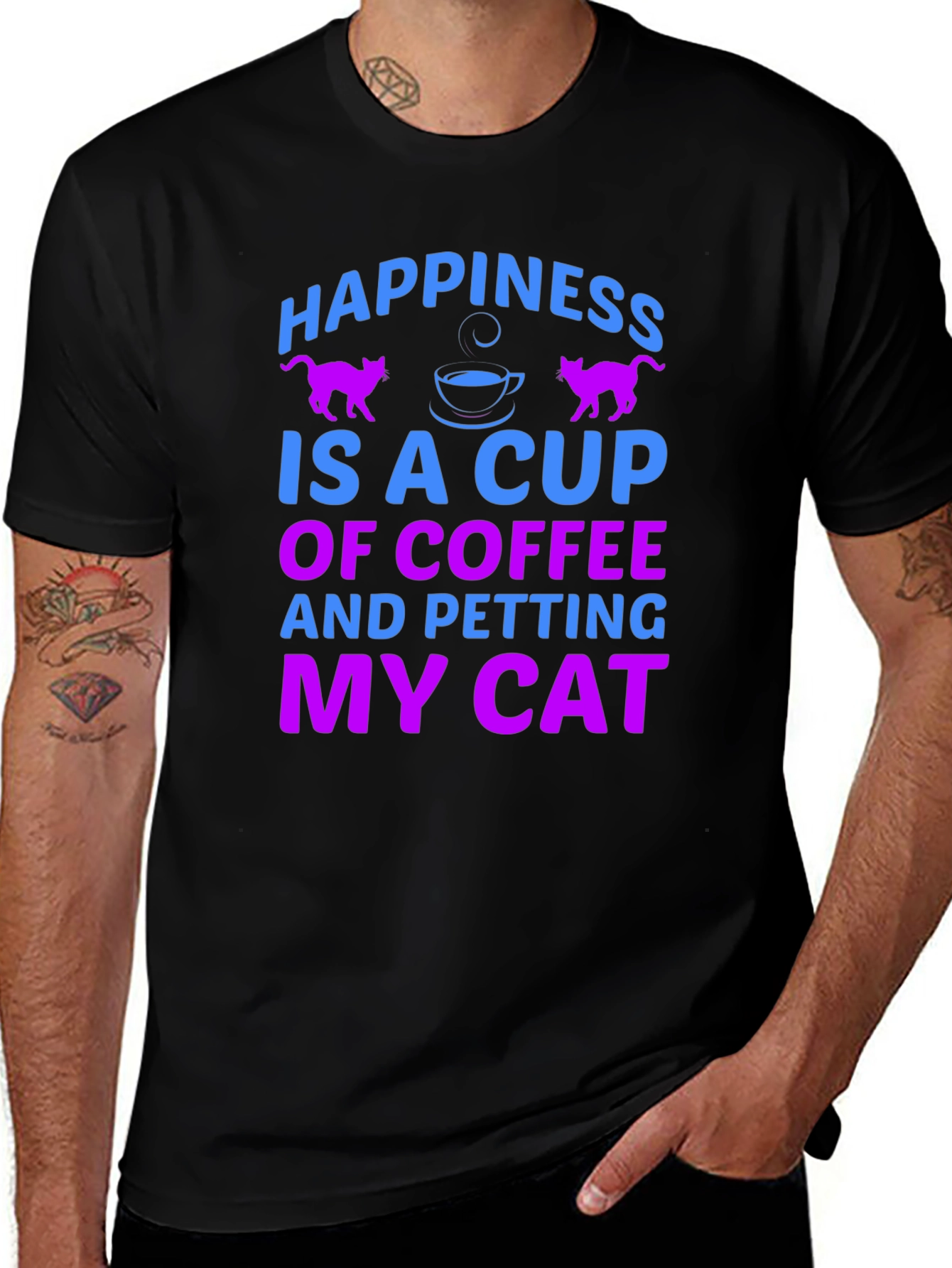 Happiness is Coffee & Cats T-Shirt