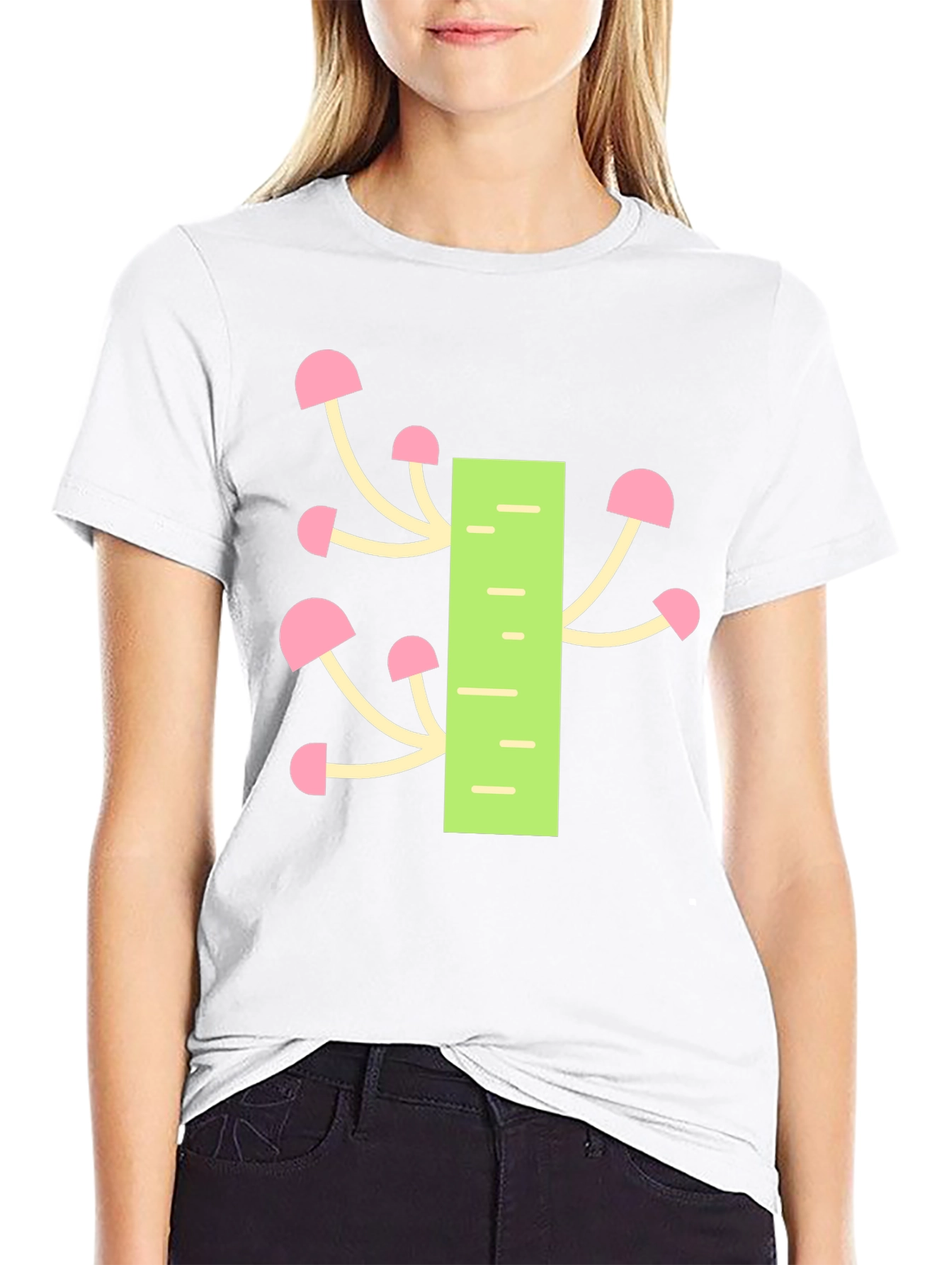 Black T-Shirt with Fungi Graphic