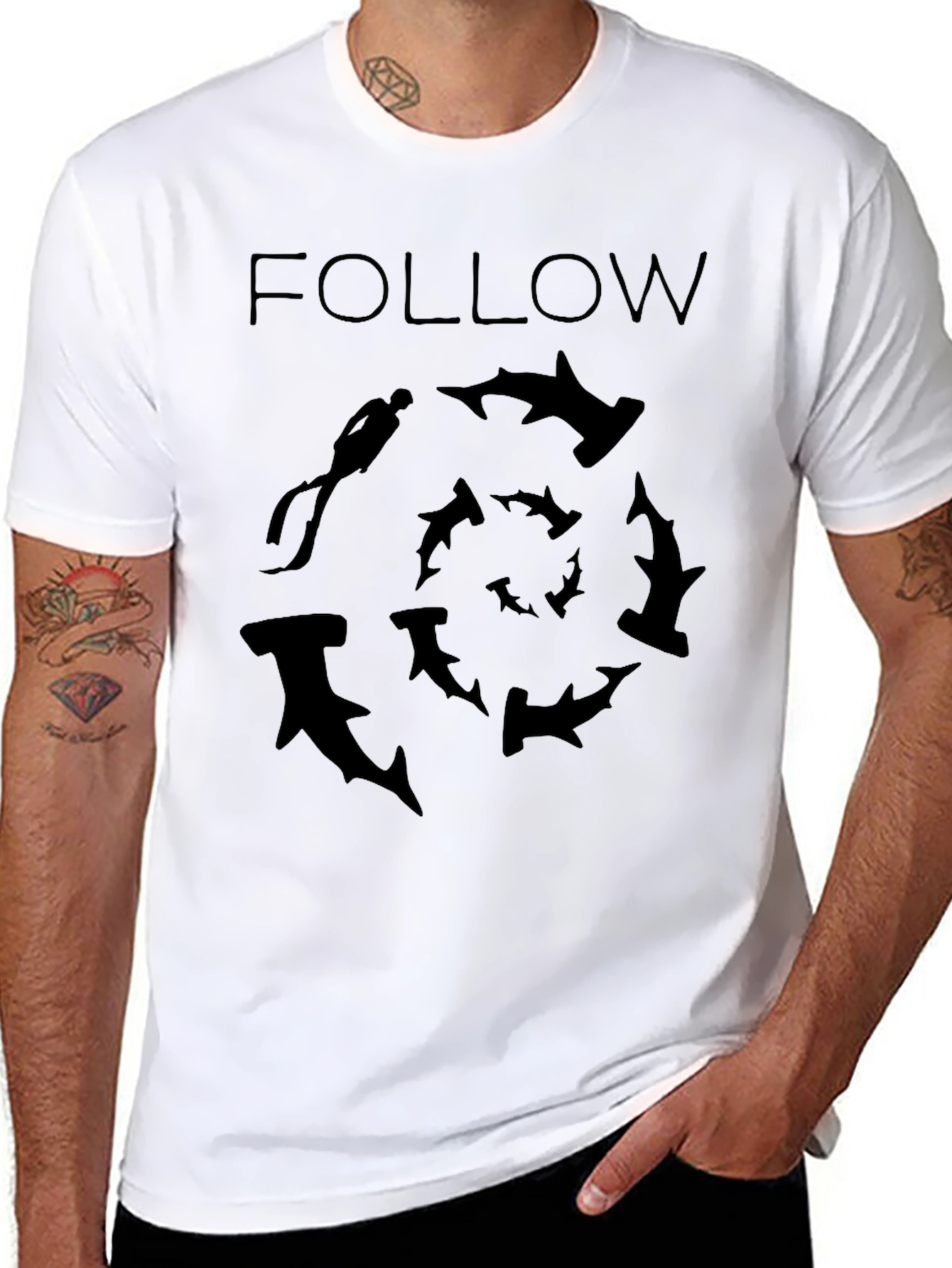 Hammerhead Shark Dive T-Shirt - Follow the Sharks!