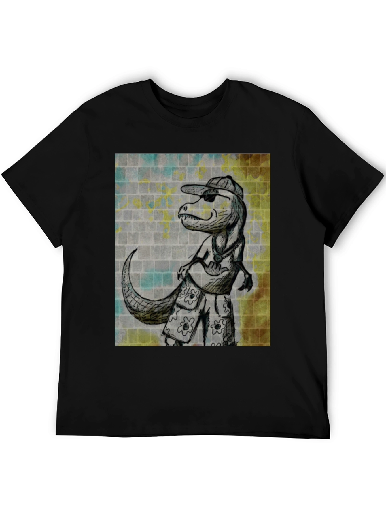 Cool Dinosaur Graphic T-Shirt - Black