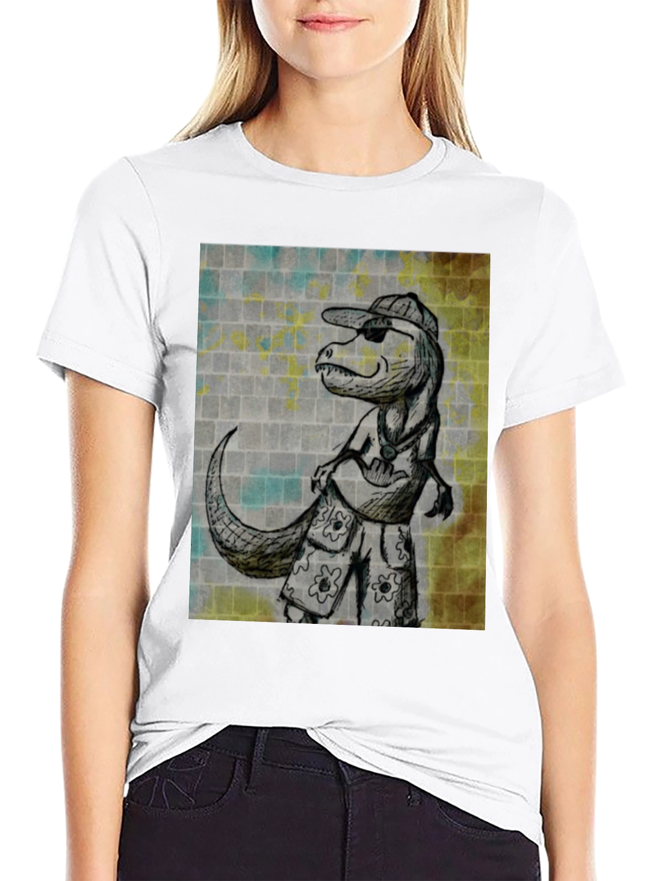 Cool Dinosaur Graphic T-Shirt - Black