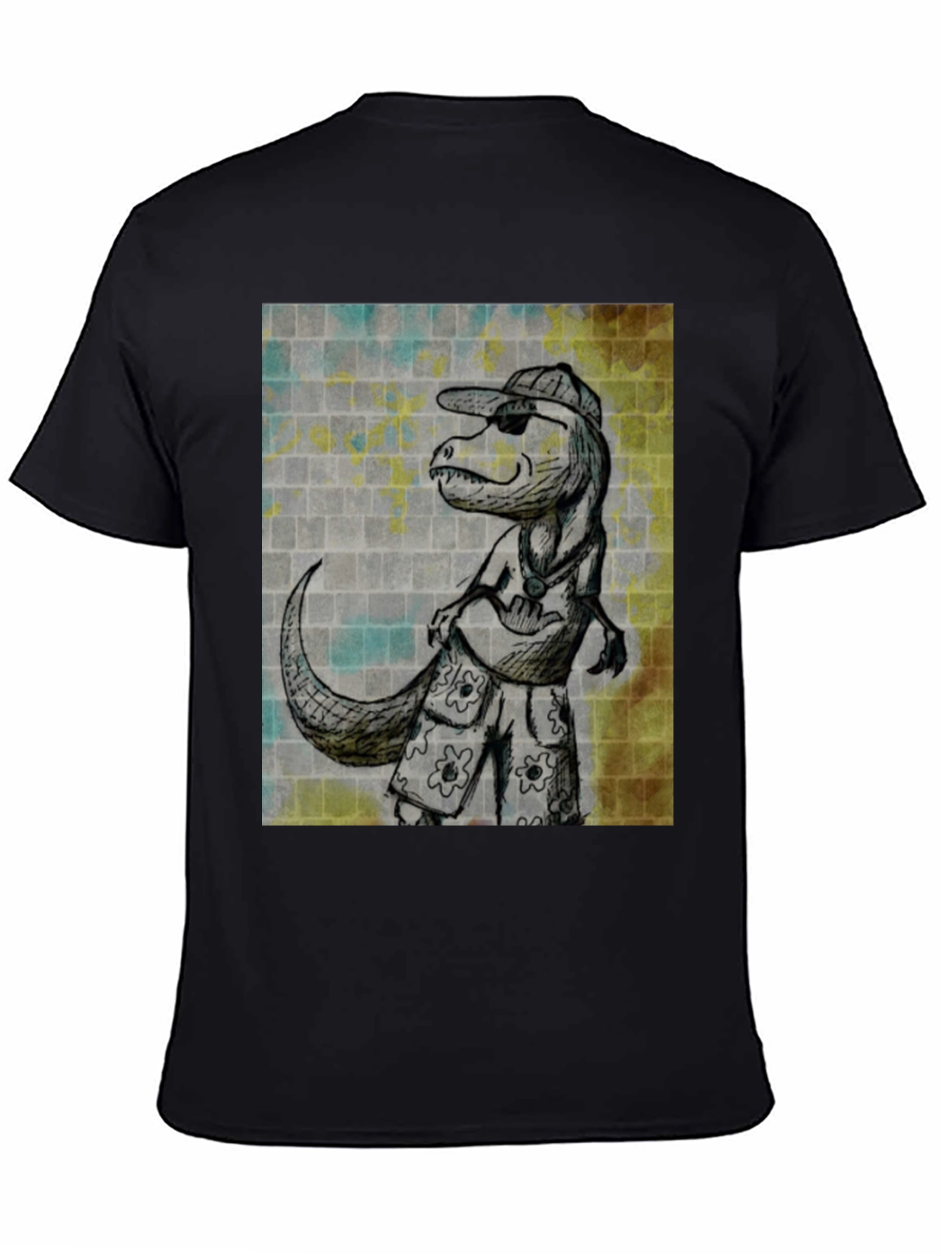 Cool Dinosaur Graphic T-Shirt - Black