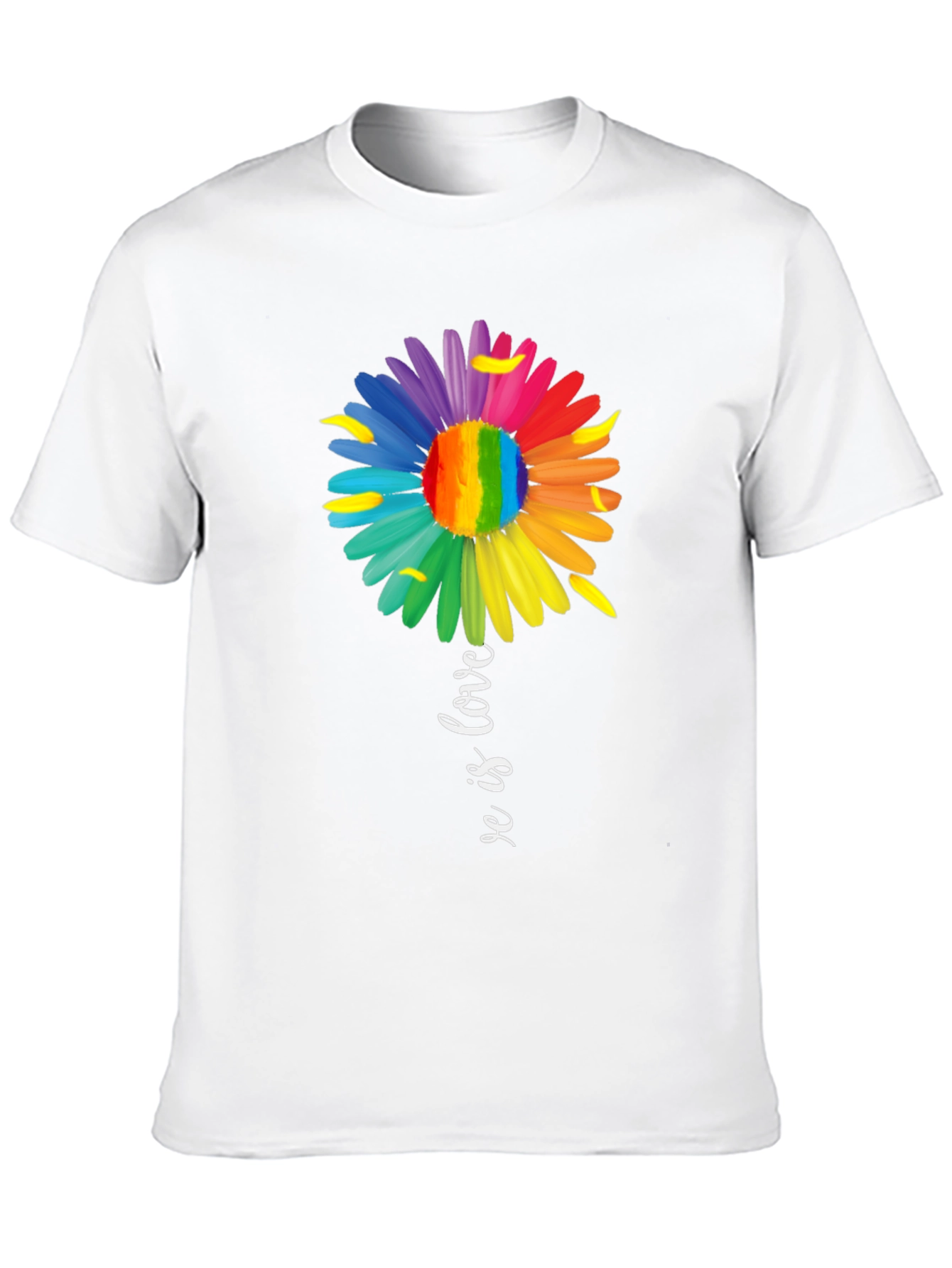 Love is Love Rainbow Flower Graphic Tee