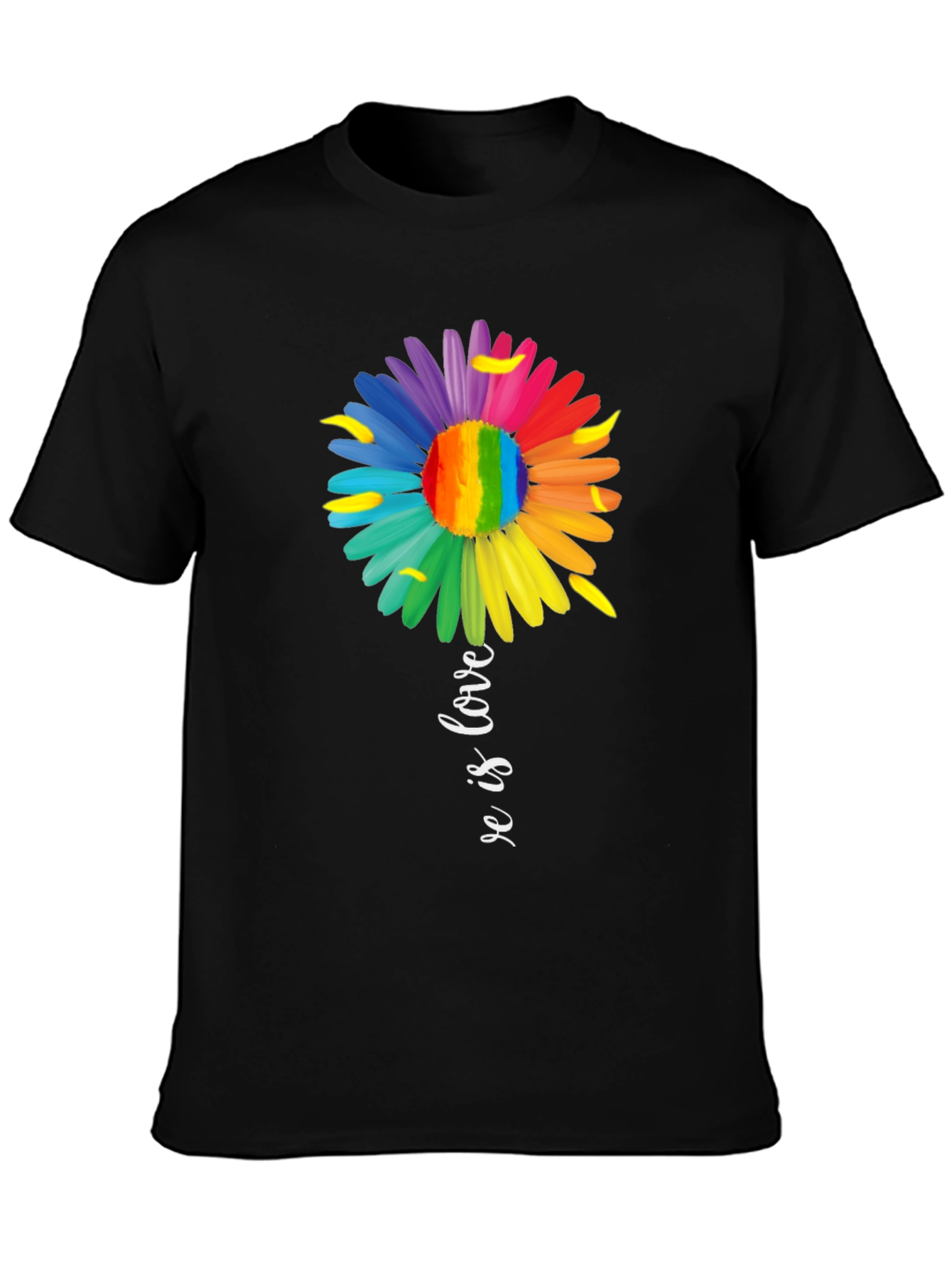 Love is Love Rainbow Flower Graphic Tee