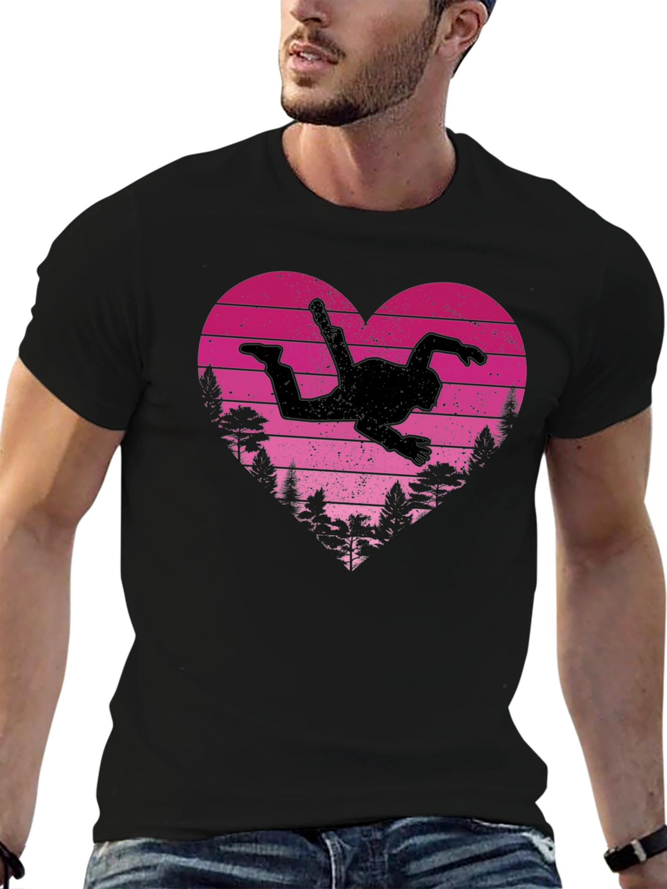 Skydiving Heart Graphic T-Shirt