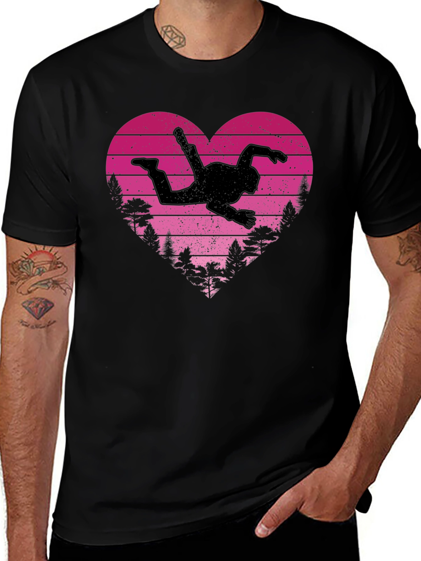 Skydiving Heart Graphic T-Shirt