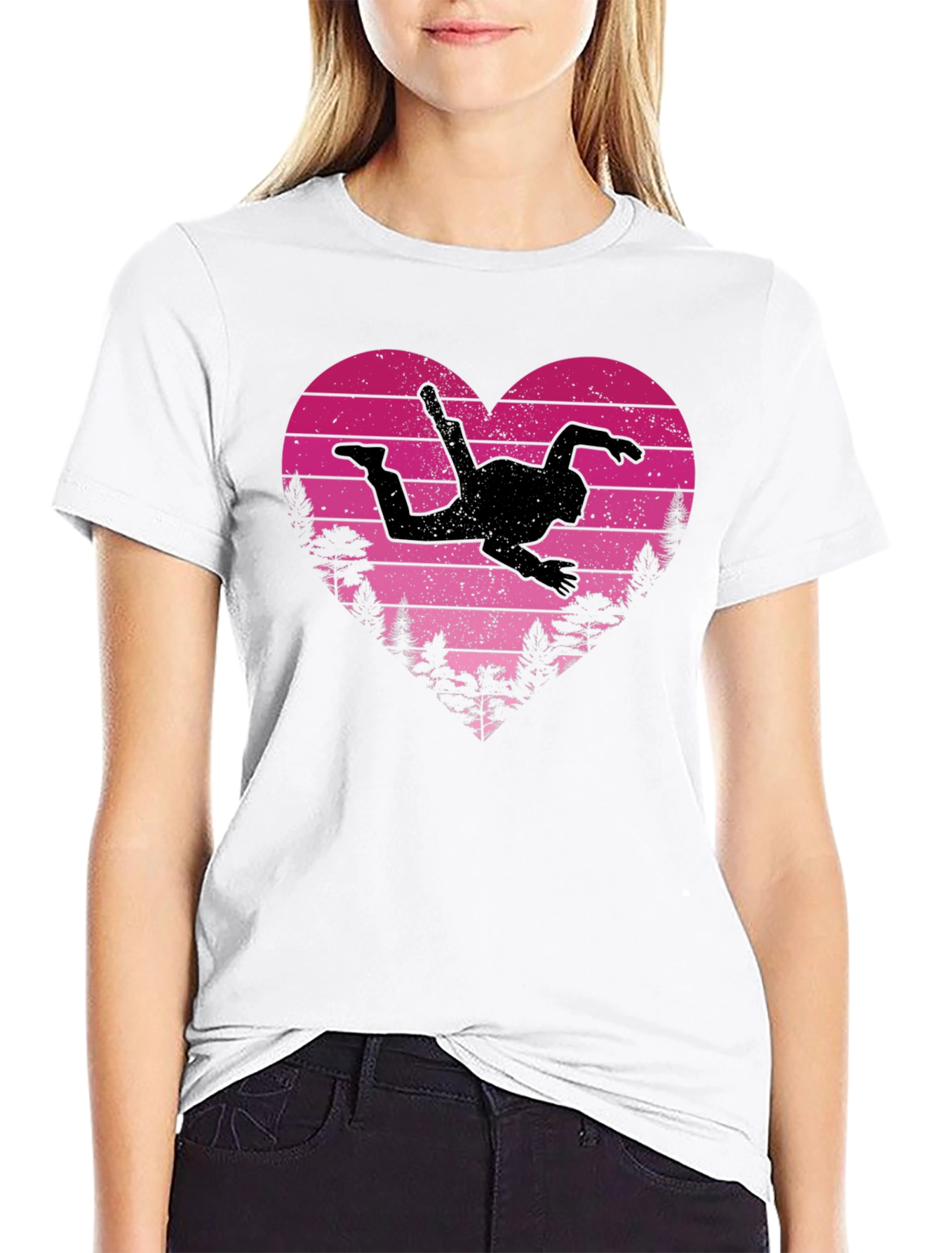 Skydiving Heart Graphic T-Shirt