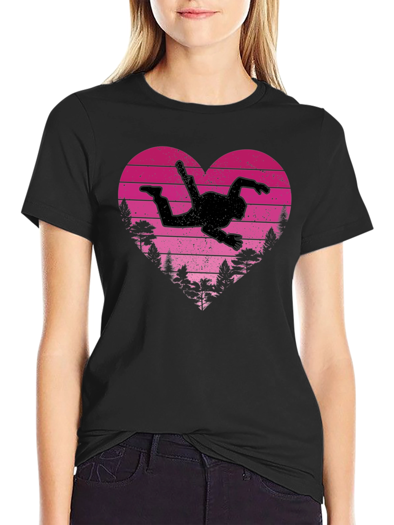 Skydiving Heart Graphic T-Shirt