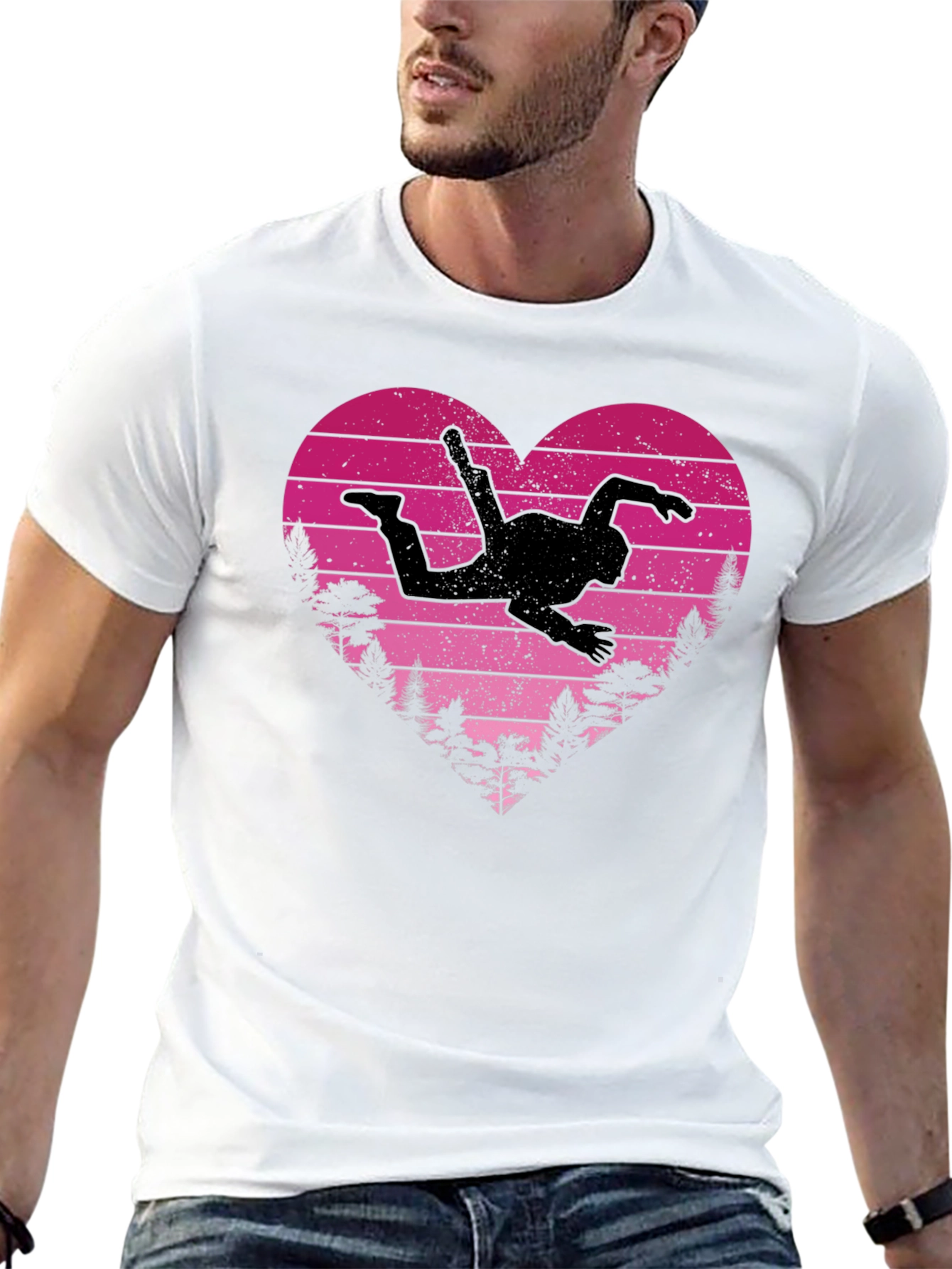 Skydiving Heart Graphic T-Shirt