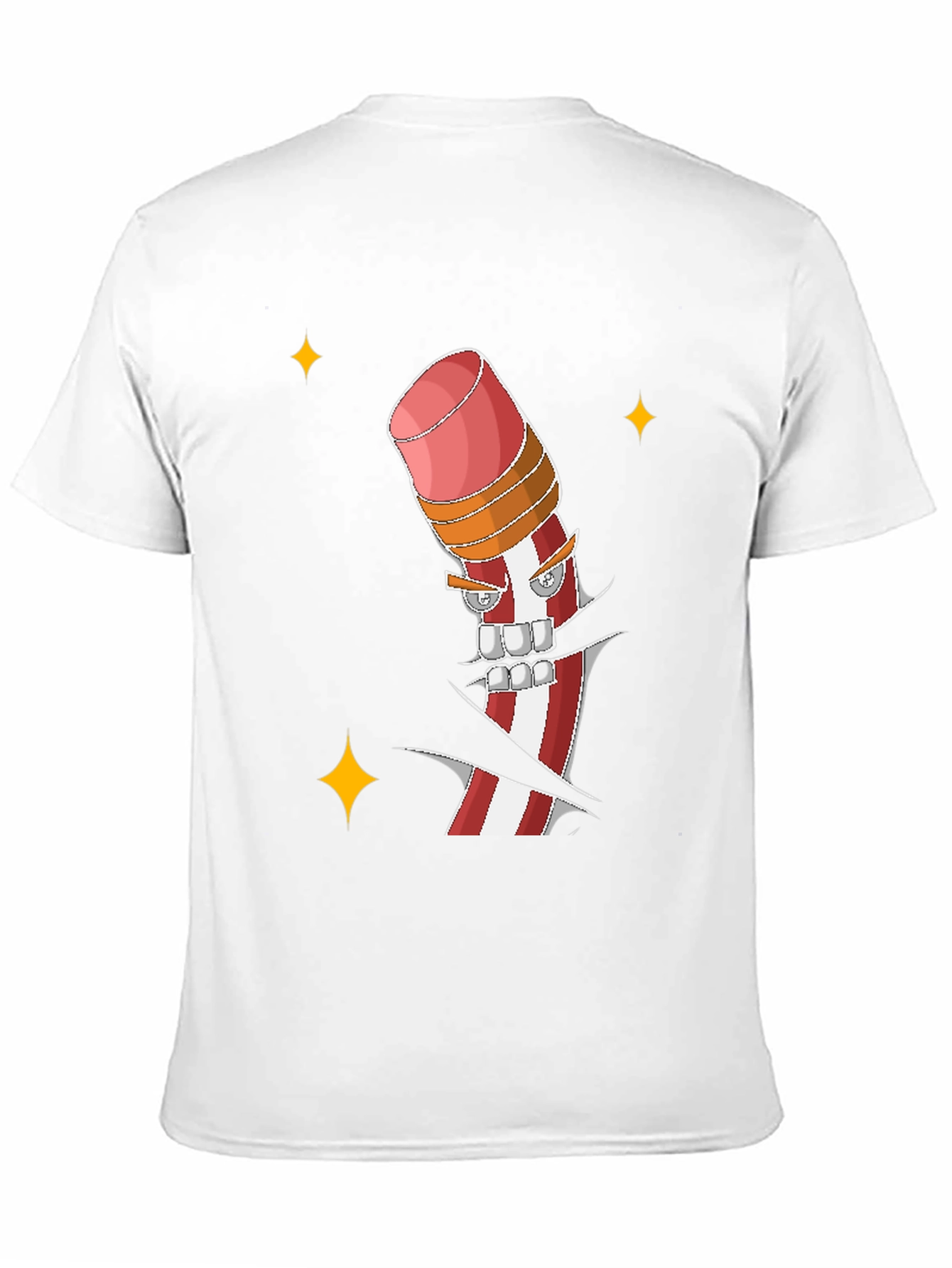 Mens Black T-shirt with Cartoon Pencil Print