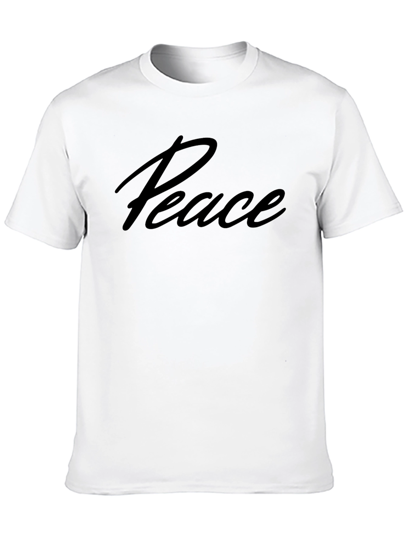Peace Script Black T-Shirt - Relaxed Fit