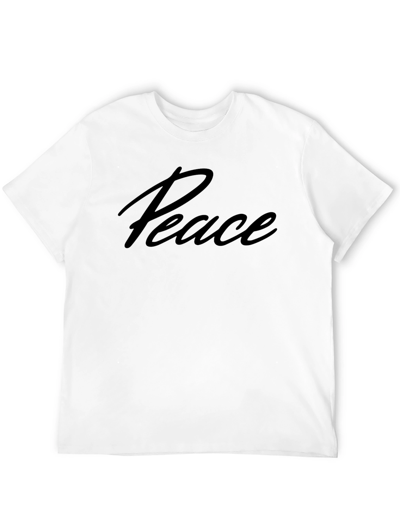 Peace Script Black T-Shirt - Relaxed Fit
