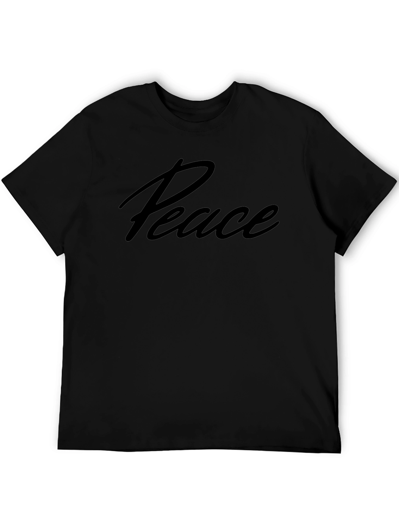 Peace Script Black T-Shirt - Relaxed Fit