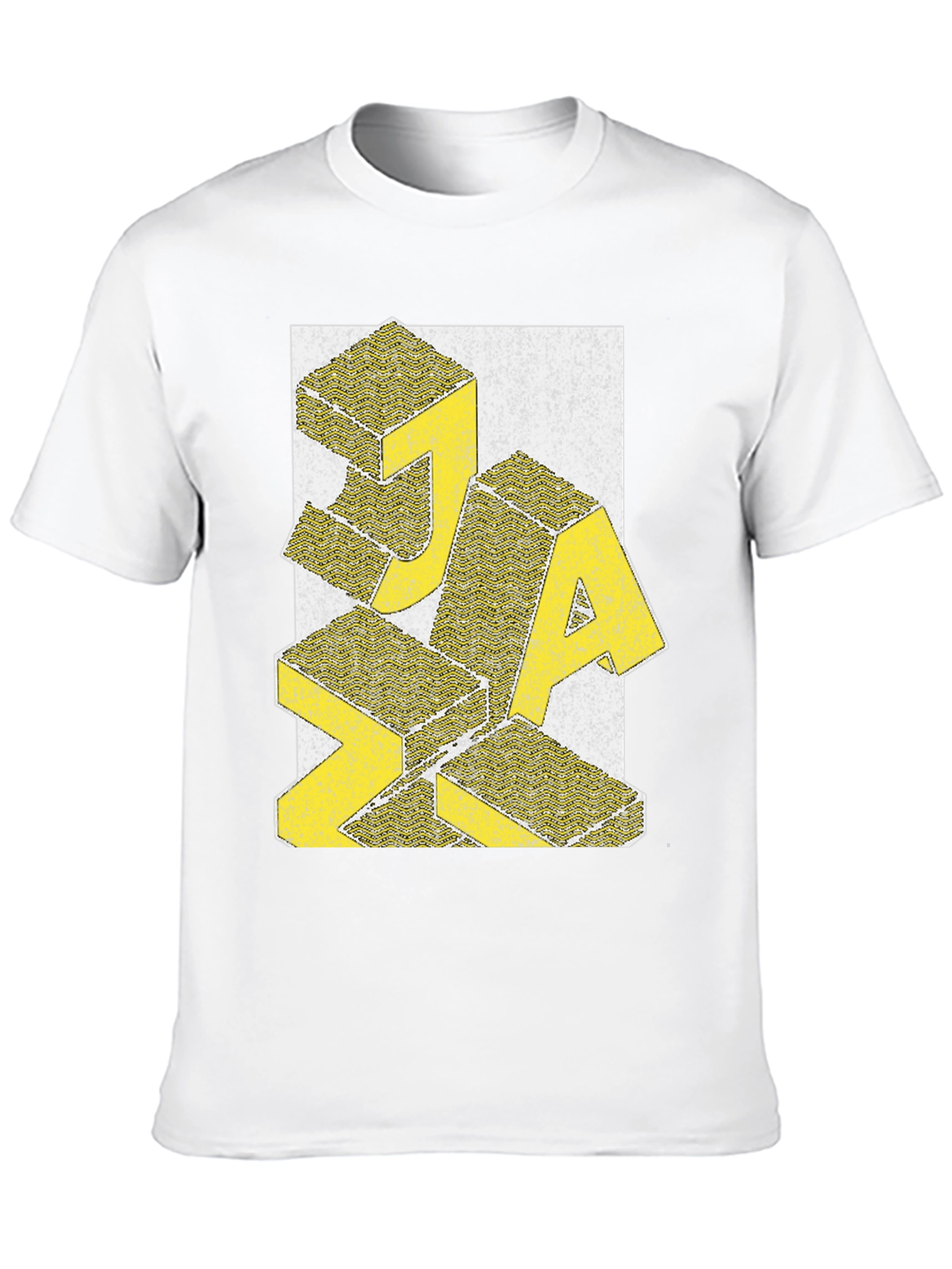 Geometric JAZZ Print Black T-Shirt