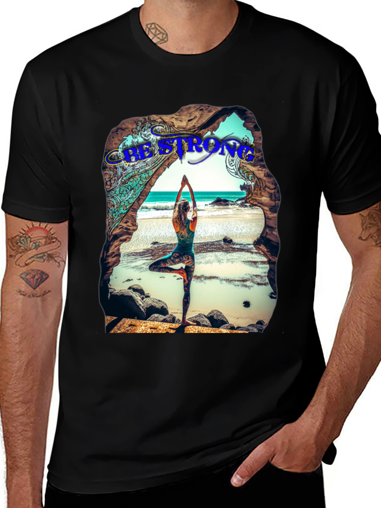 Be Strong Yoga Beach T-Shirt
