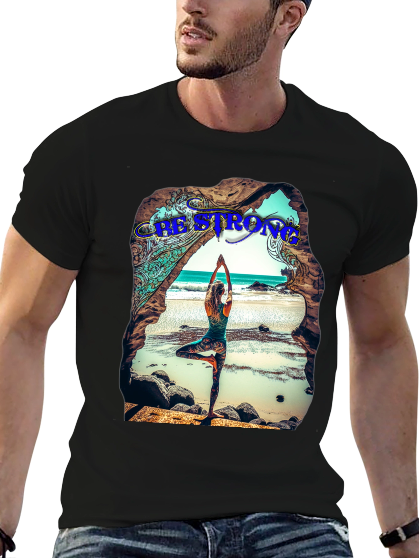 Be Strong Yoga Beach T-Shirt