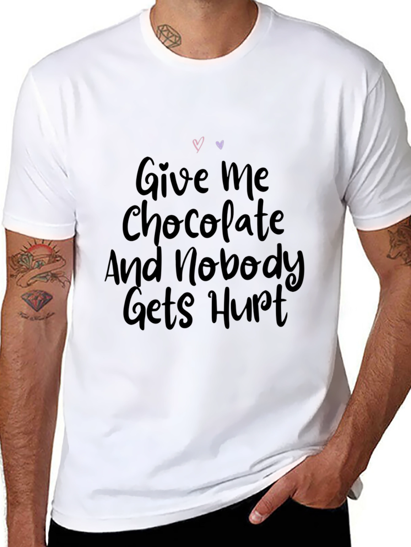 Give Me Chocolate T-Shirt Funny Slogan Tee