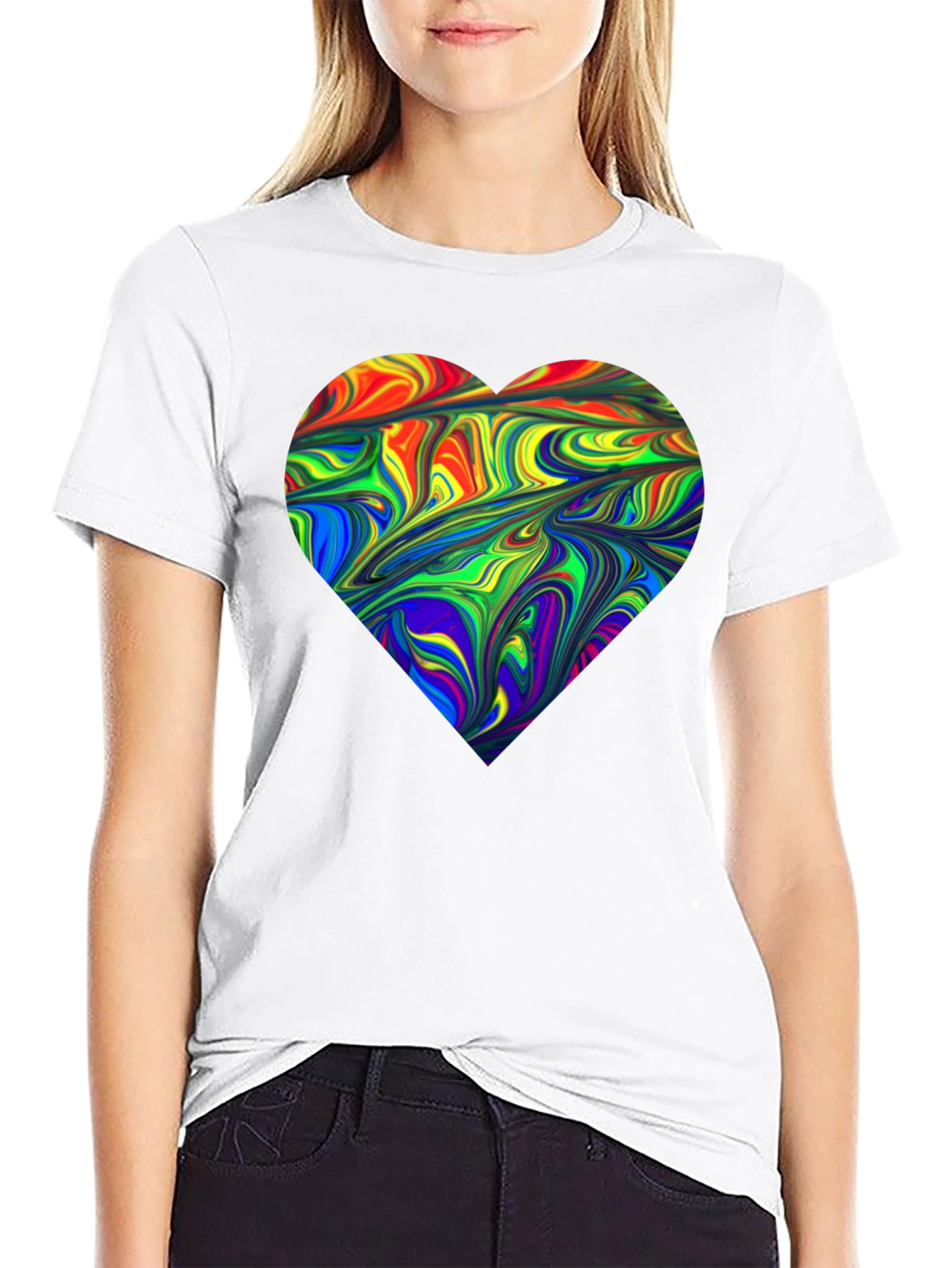 Rainbow Heart Swirl T-Shirt