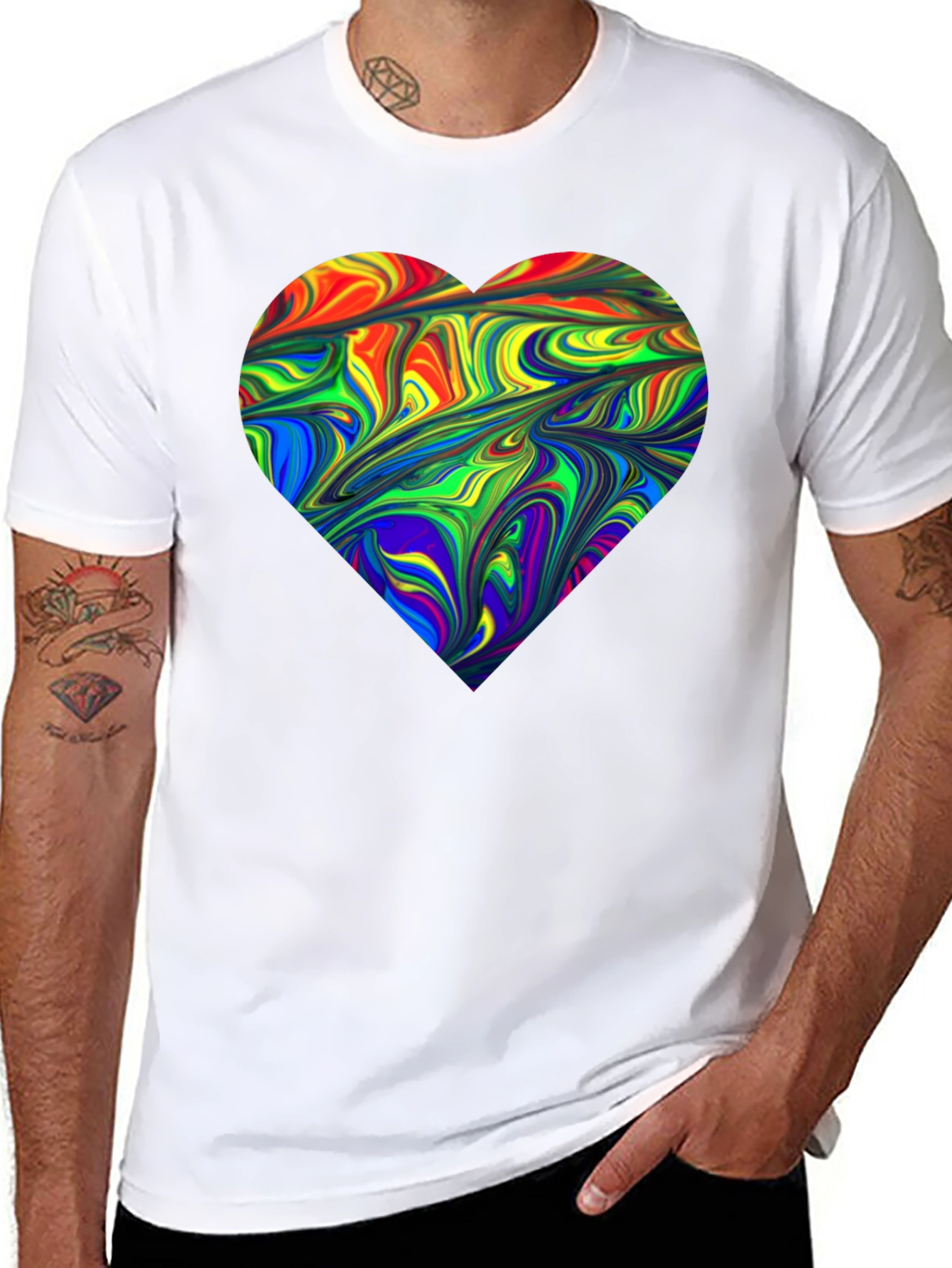 Rainbow Heart Swirl T-Shirt