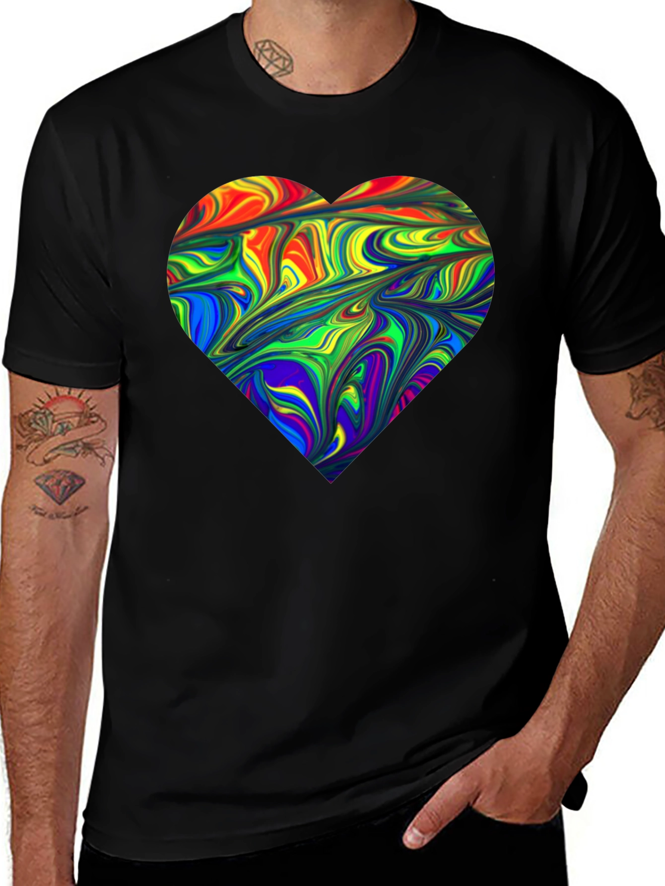 Rainbow Heart Swirl T-Shirt