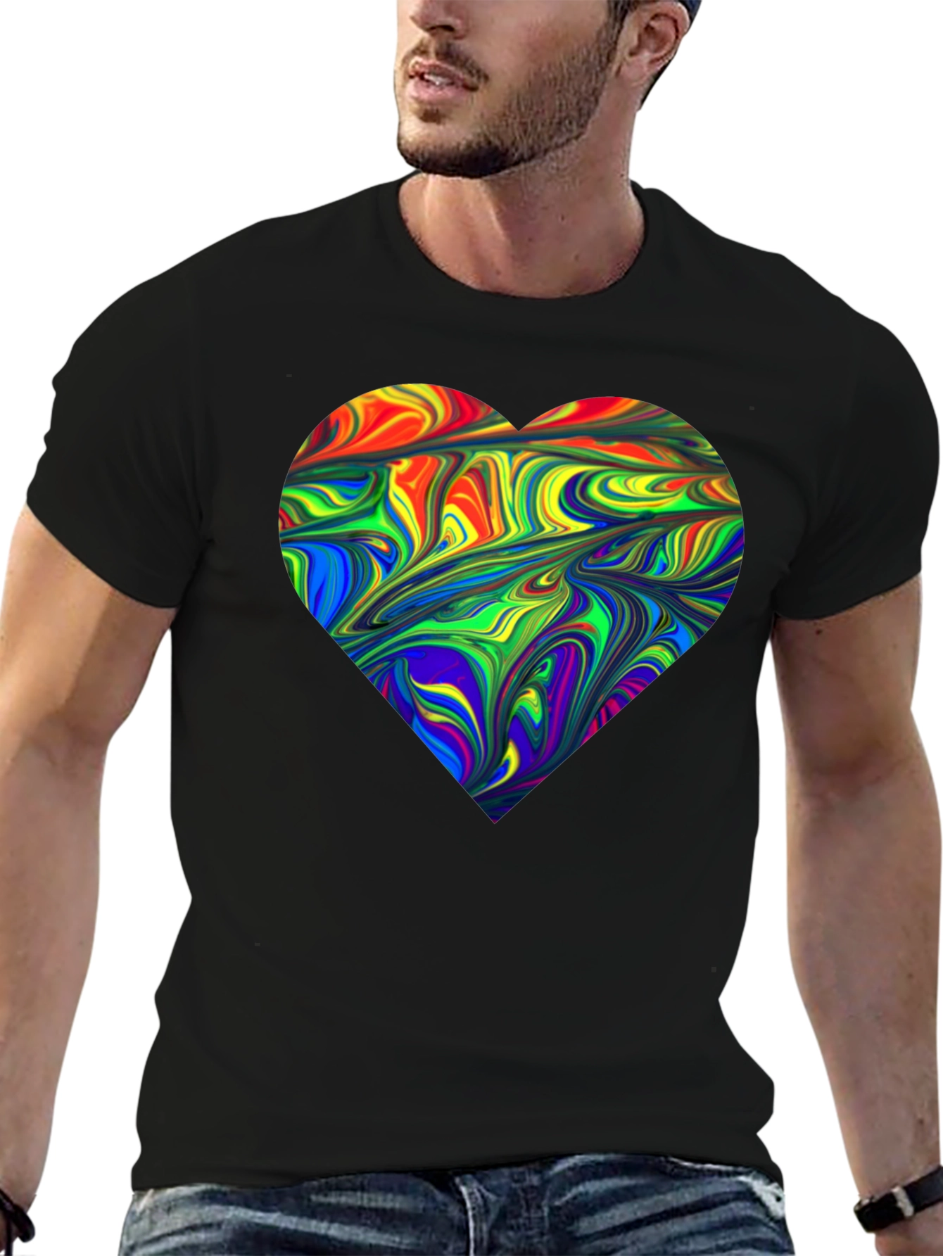 Rainbow Heart Swirl T-Shirt