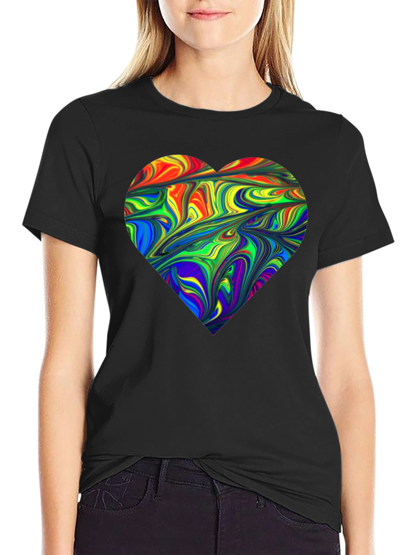 Rainbow Heart Swirl T-Shirt