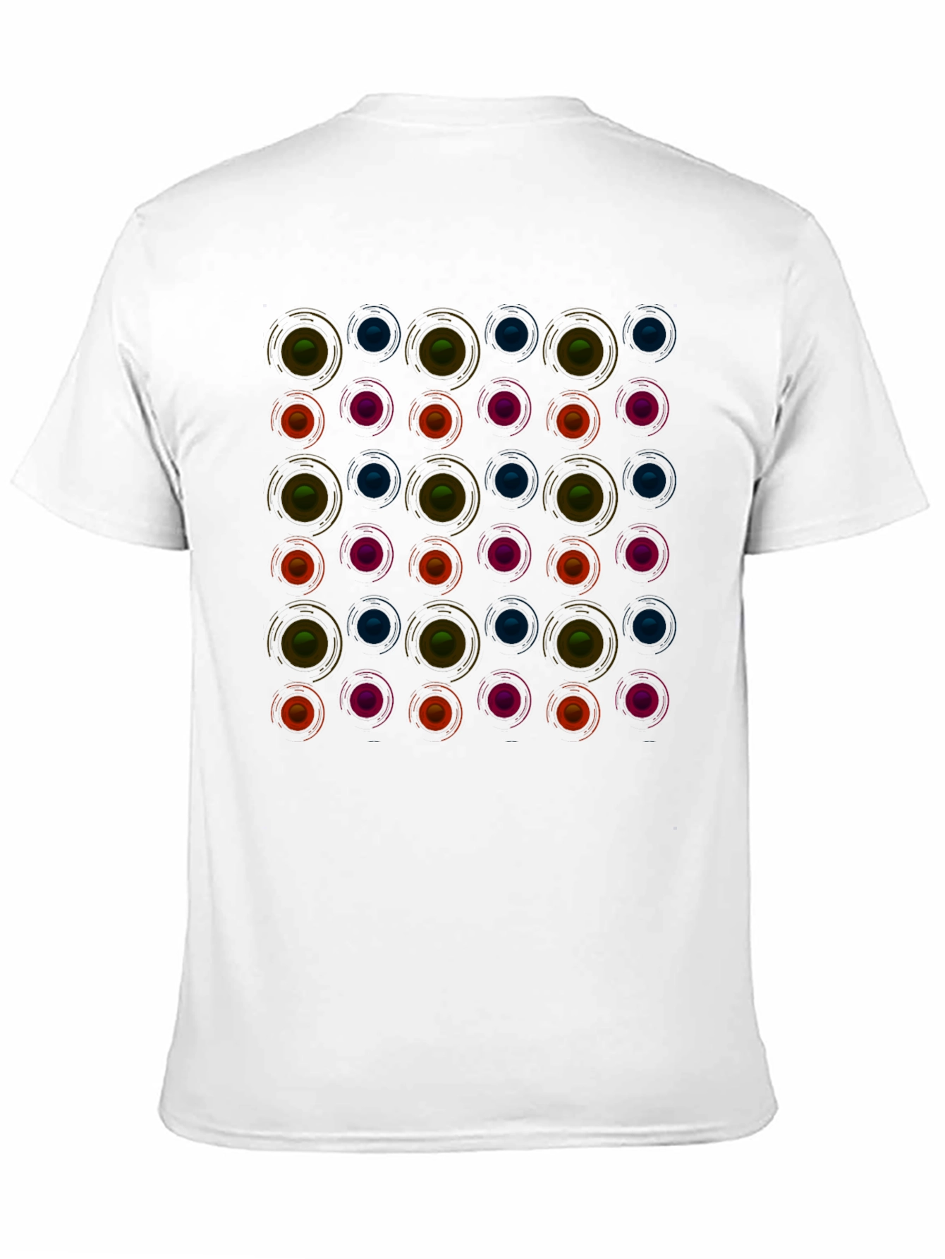 Retro Circle Pattern Black T-Shirt - Modern Graphic Tee