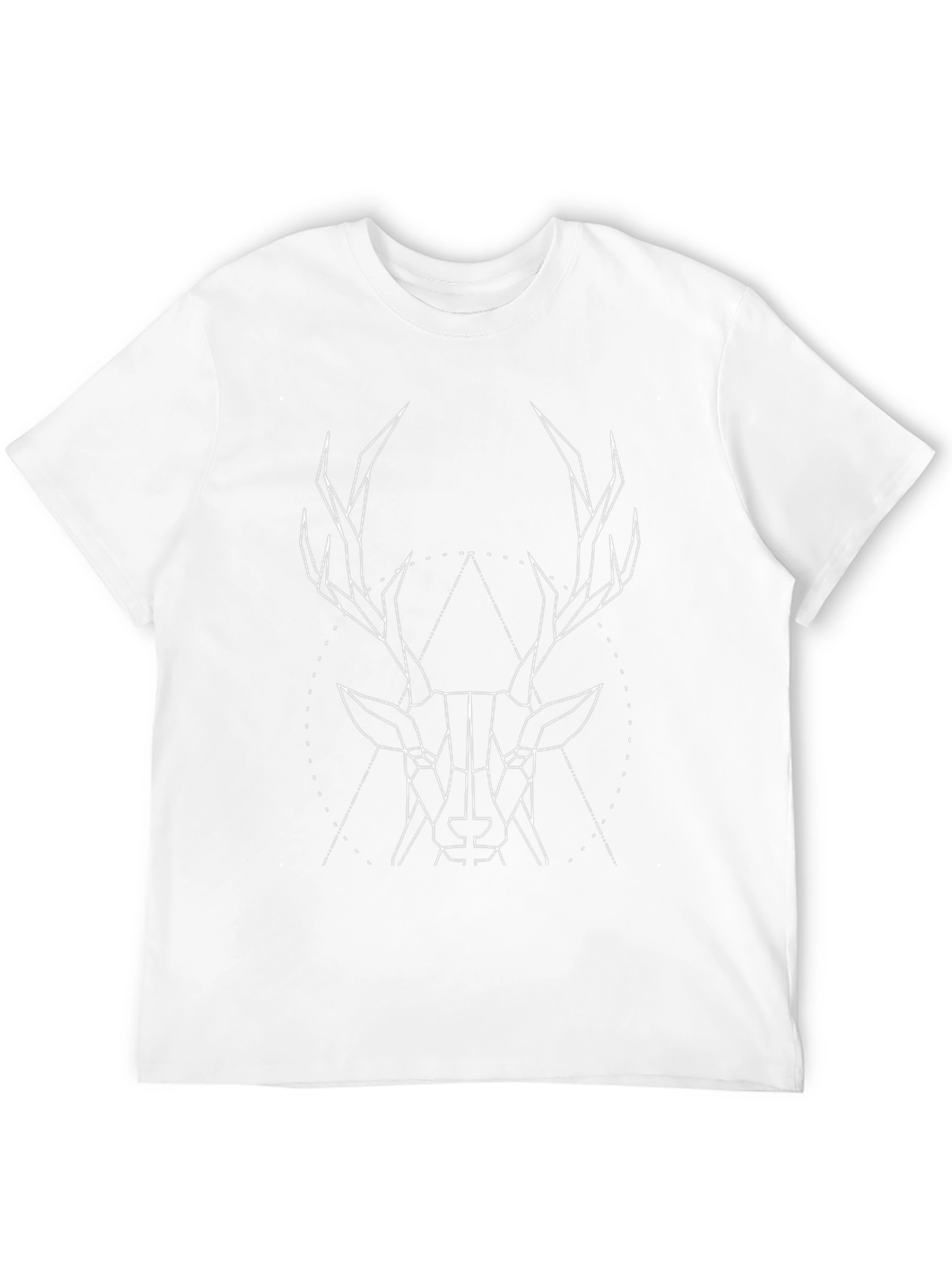 Geometric Deer Graphic Tee - Stylish Mens Black T-Shirt