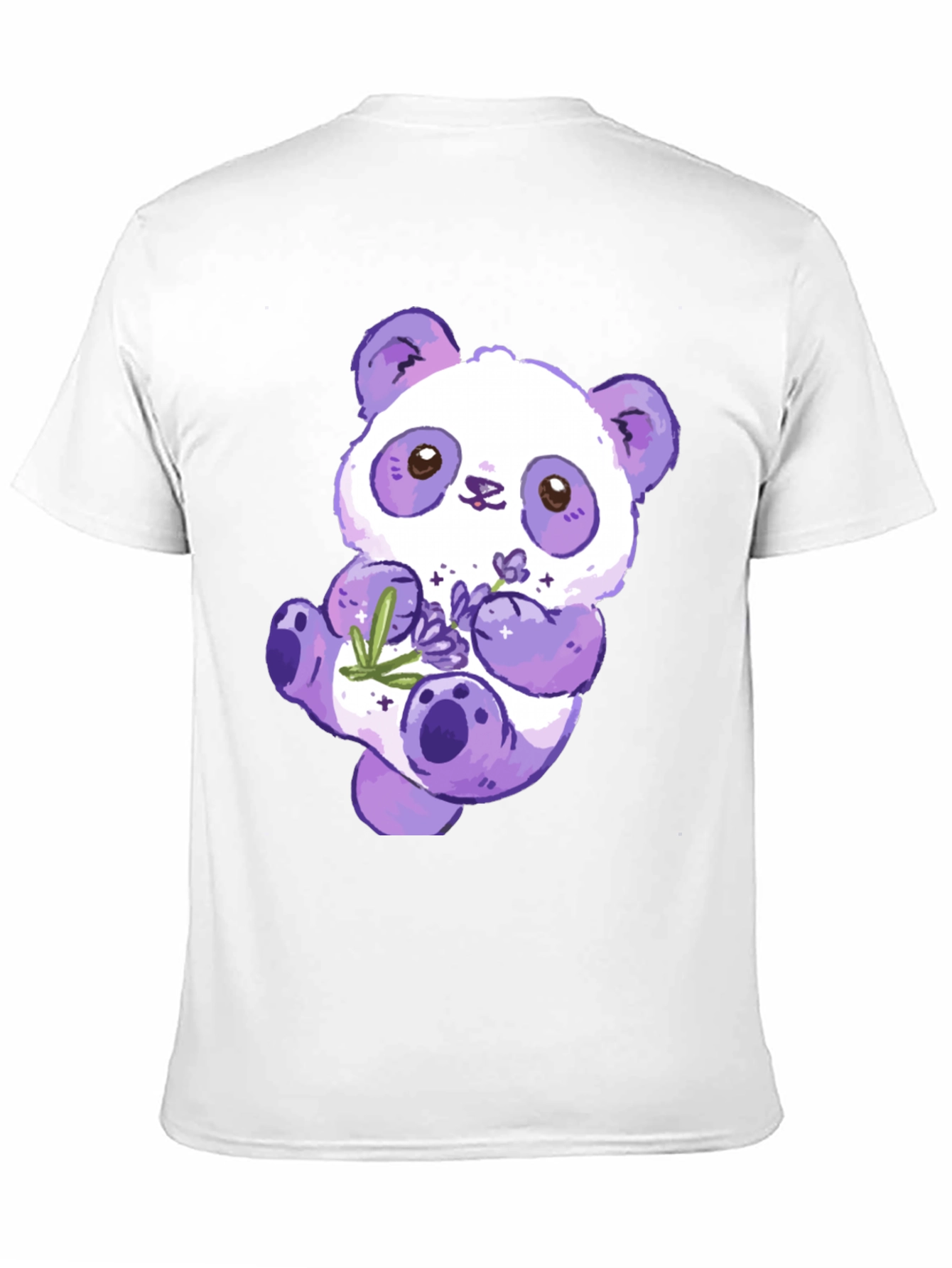 Cute Purple Panda Graphic T-Shirt