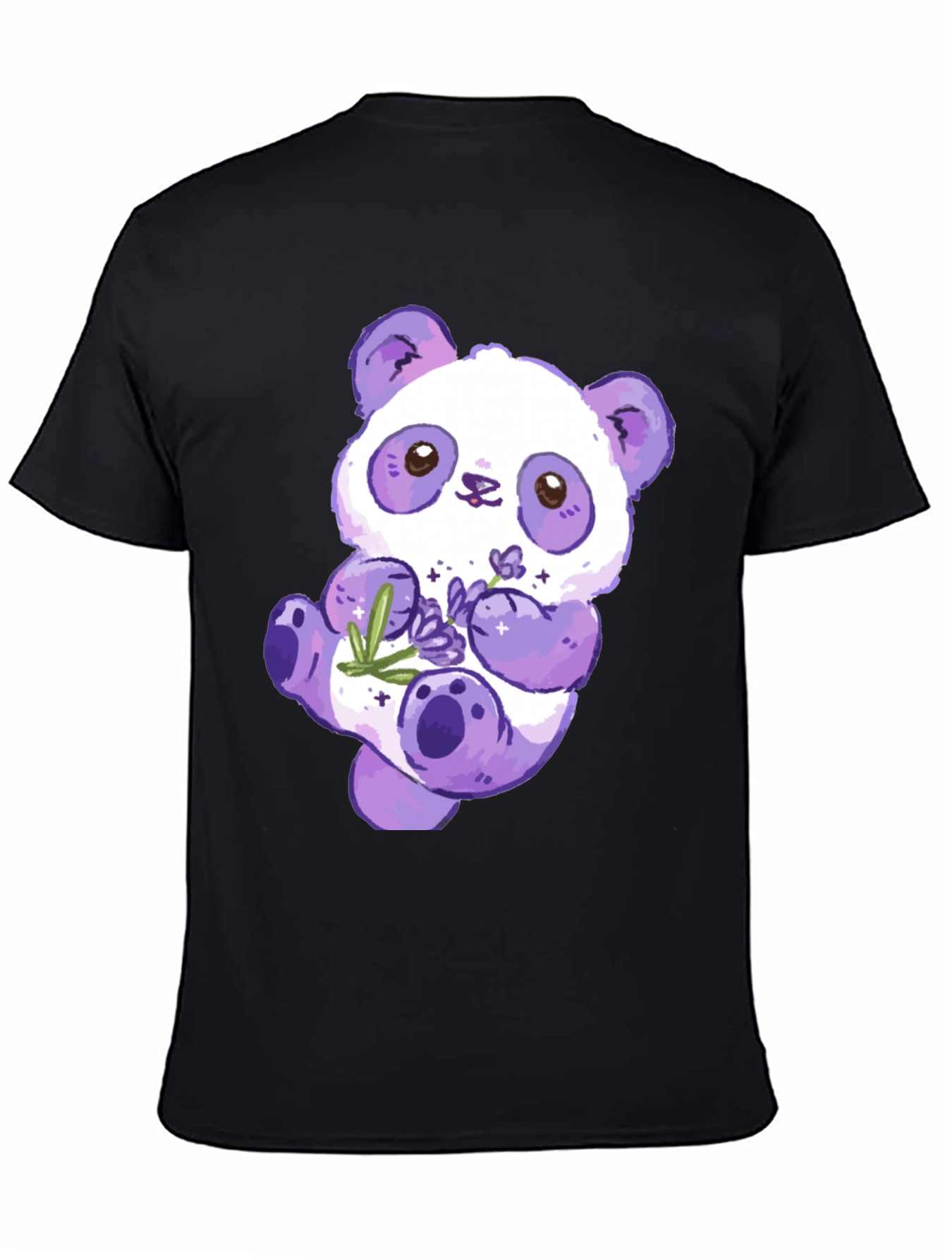 Cute Purple Panda Graphic T-Shirt