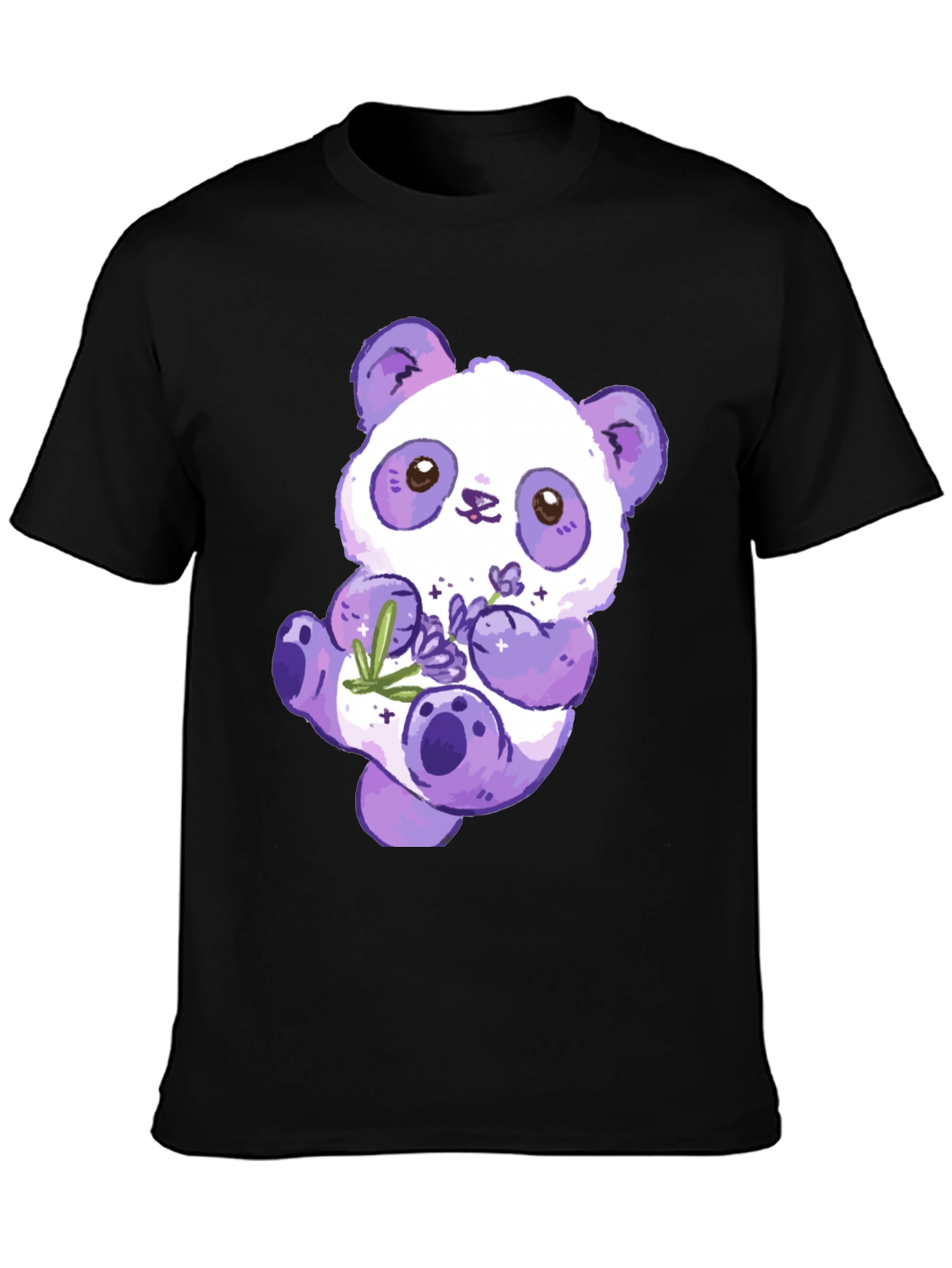 Cute Purple Panda Graphic T-Shirt