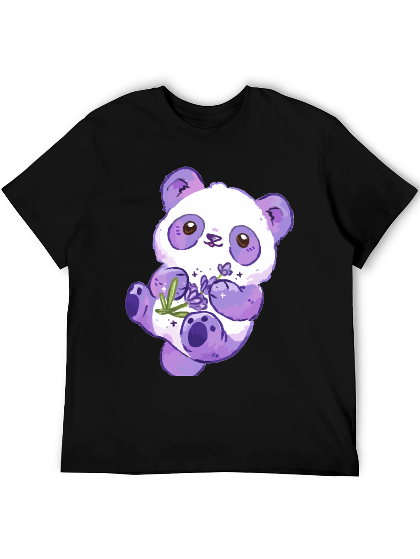 Cute Purple Panda Graphic T-Shirt