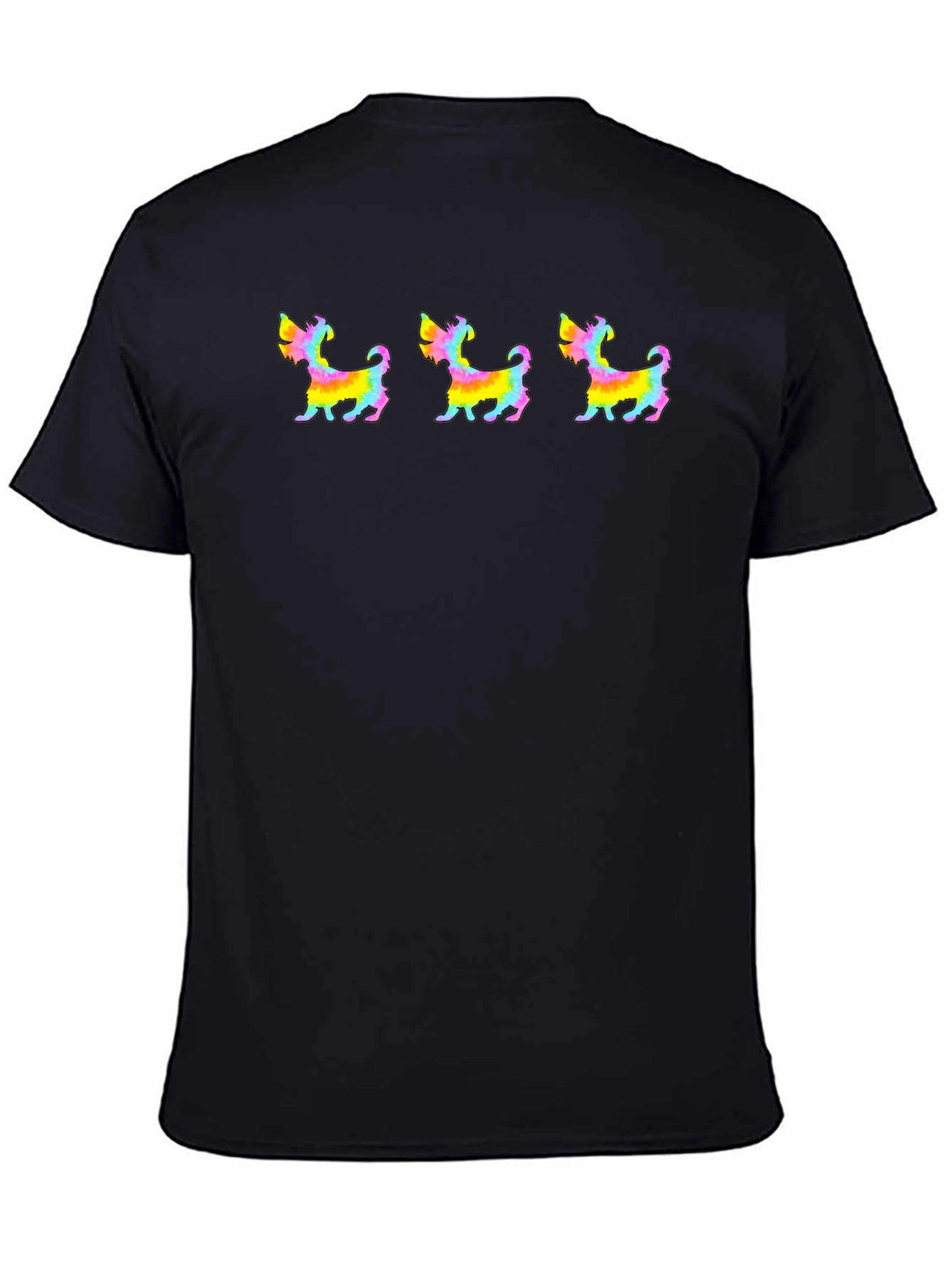Rainbow Dog T-Shirt - Black Cotton Blend