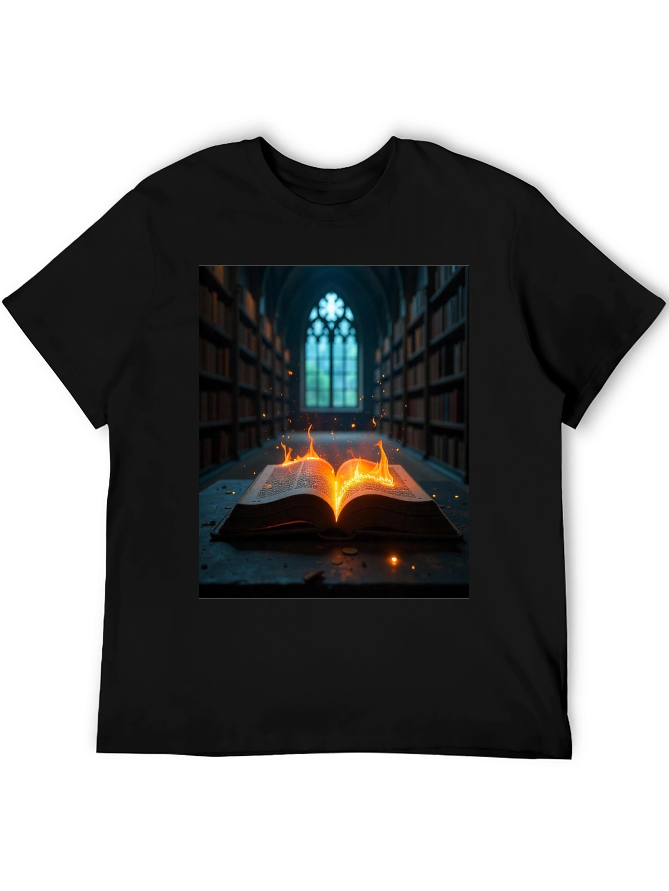 Mystical Burning Book Graphic Tee