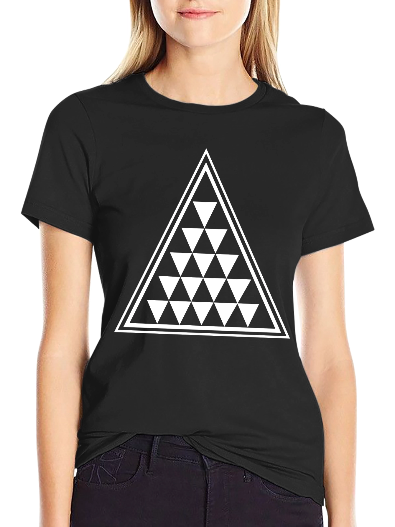 Geometric Triangle Graphic Print Mens Tee