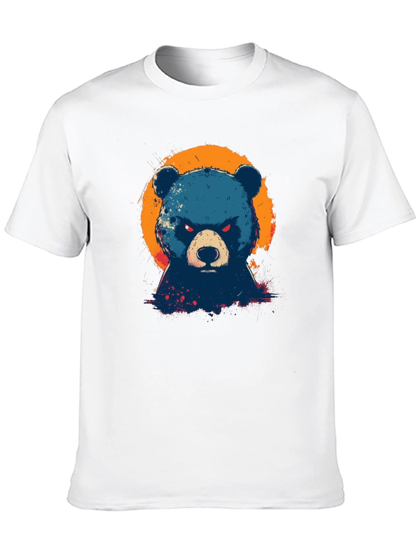 Mens Black T-Shirt with Bear Graphic