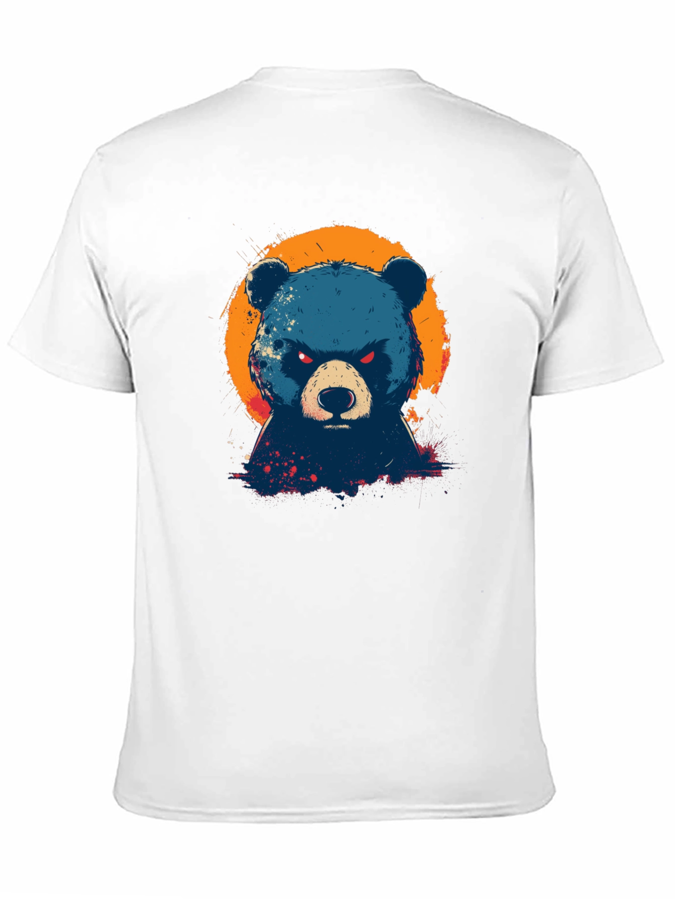 Mens Black T-Shirt with Bear Graphic