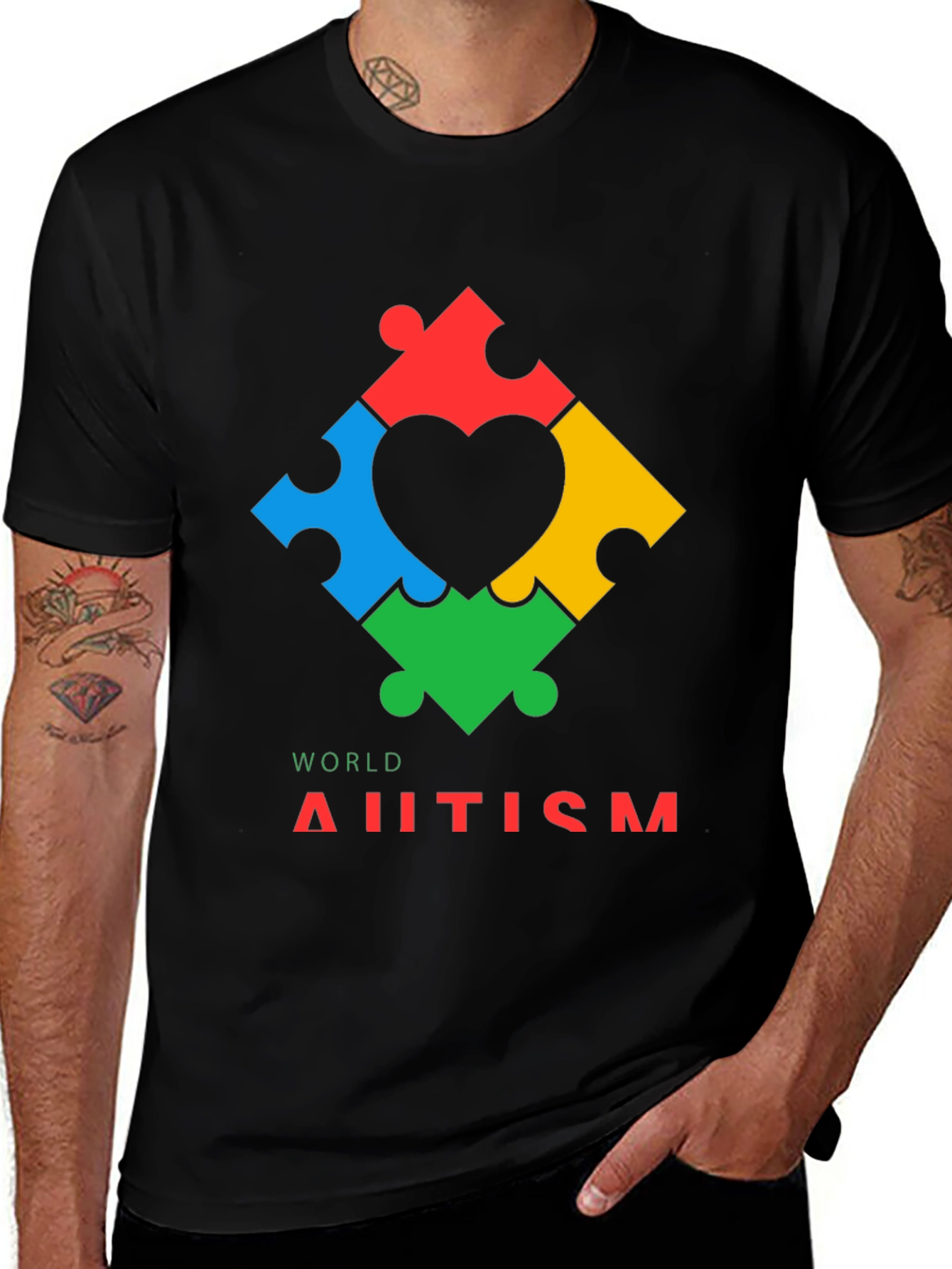 World Autism Awareness Puzzle Heart T-Shirt