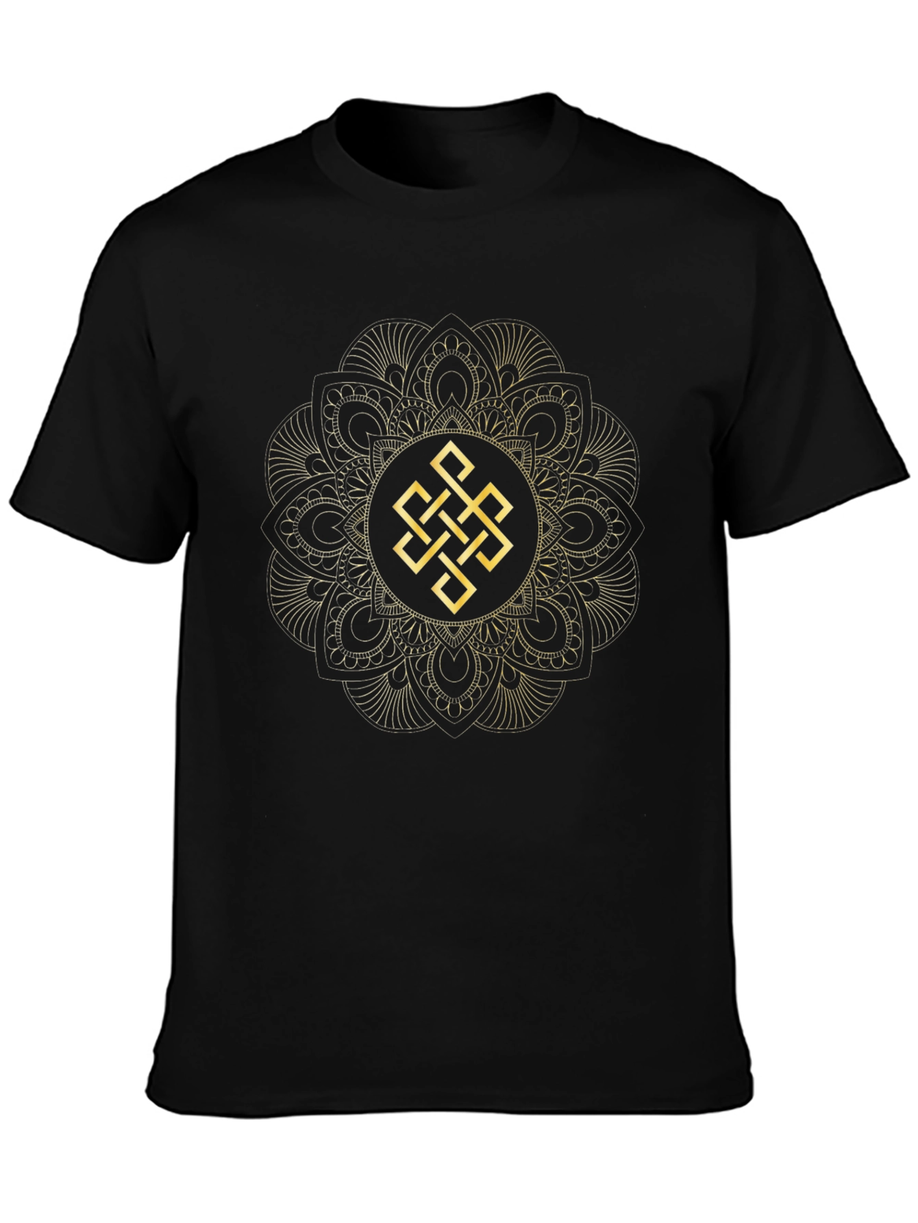 Endless Knot Mandala Black T-Shirt