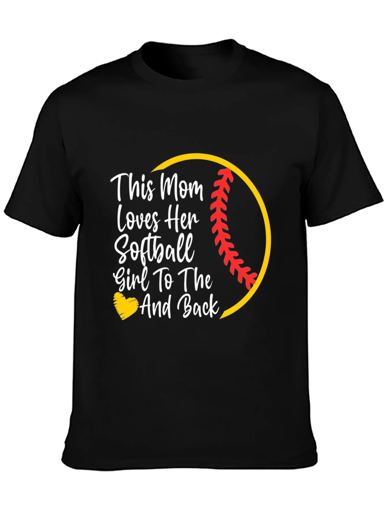 Softball Mom T-Shirt -  Love You To The Moon And Back