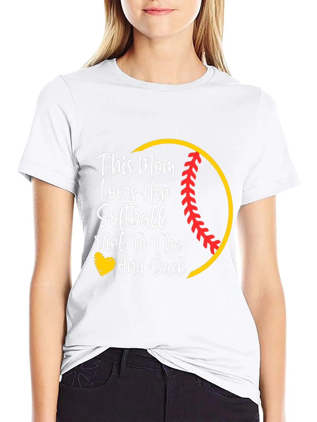 Softball Mom T-Shirt -  Love You To The Moon And Back