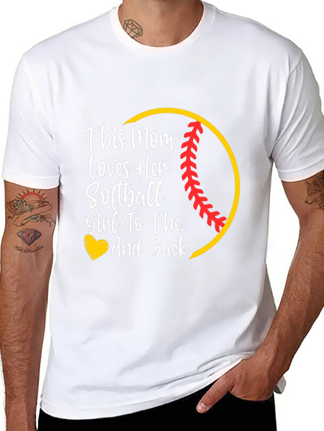 Softball Mom T-Shirt -  Love You To The Moon And Back