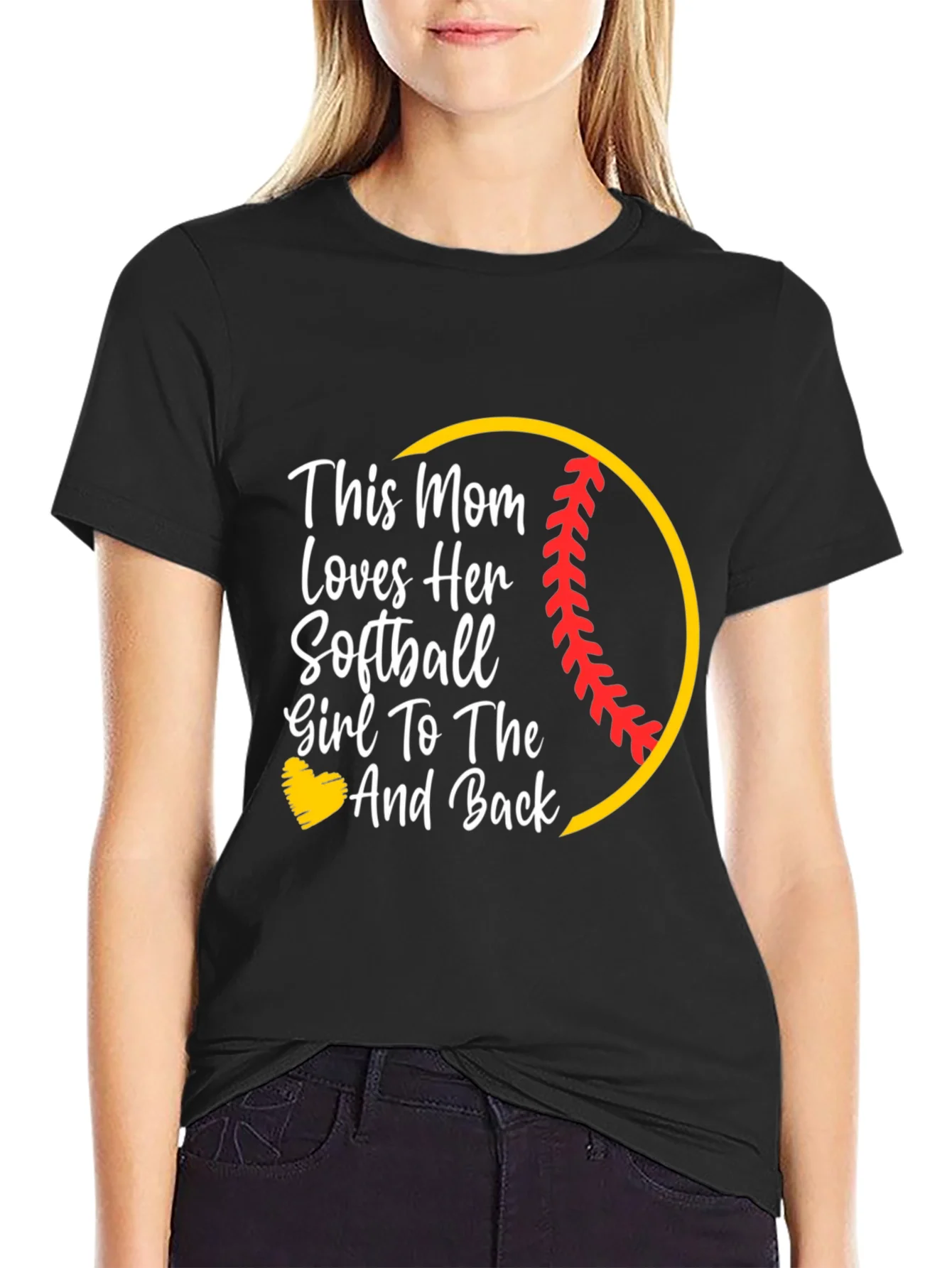 Softball Mom T-Shirt -  Love You To The Moon And Back