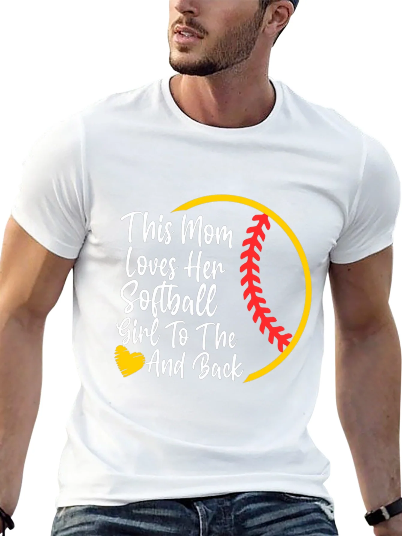 Softball Mom T-Shirt -  Love You To The Moon And Back