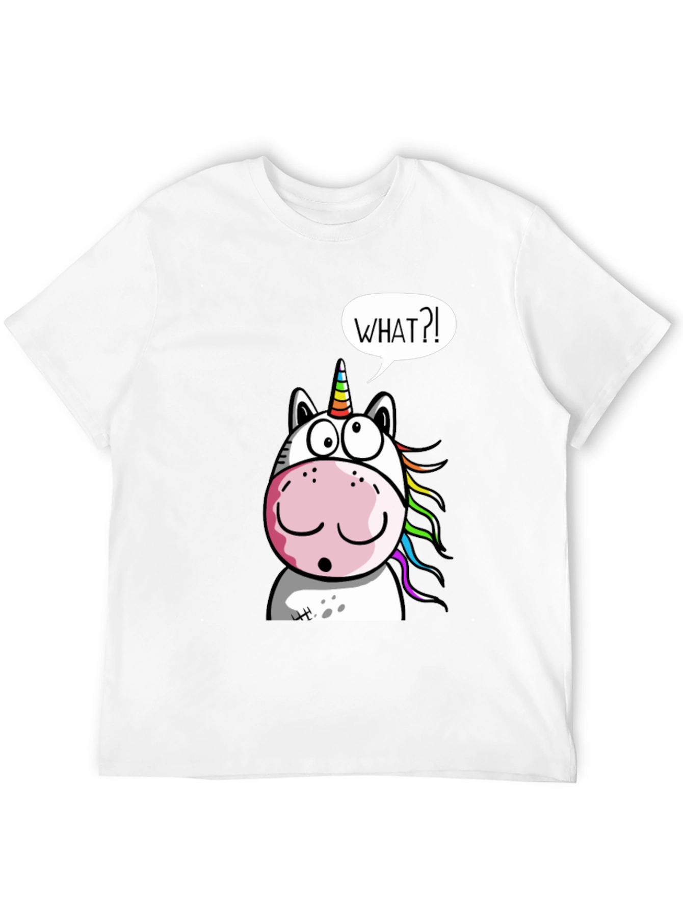Unicorn What?! Graphic Print Black T-Shirt