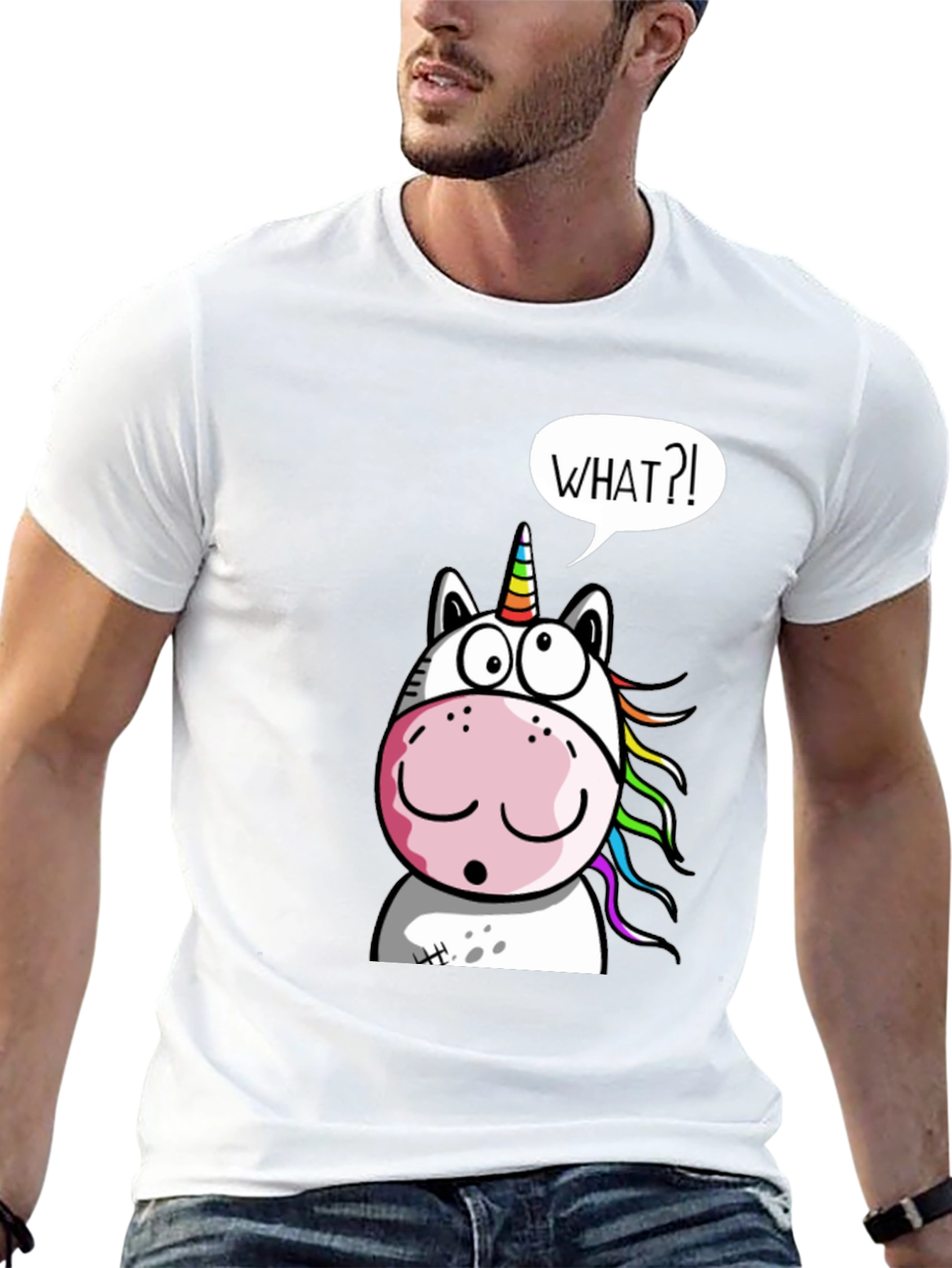 Unicorn What?! Graphic Print Black T-Shirt