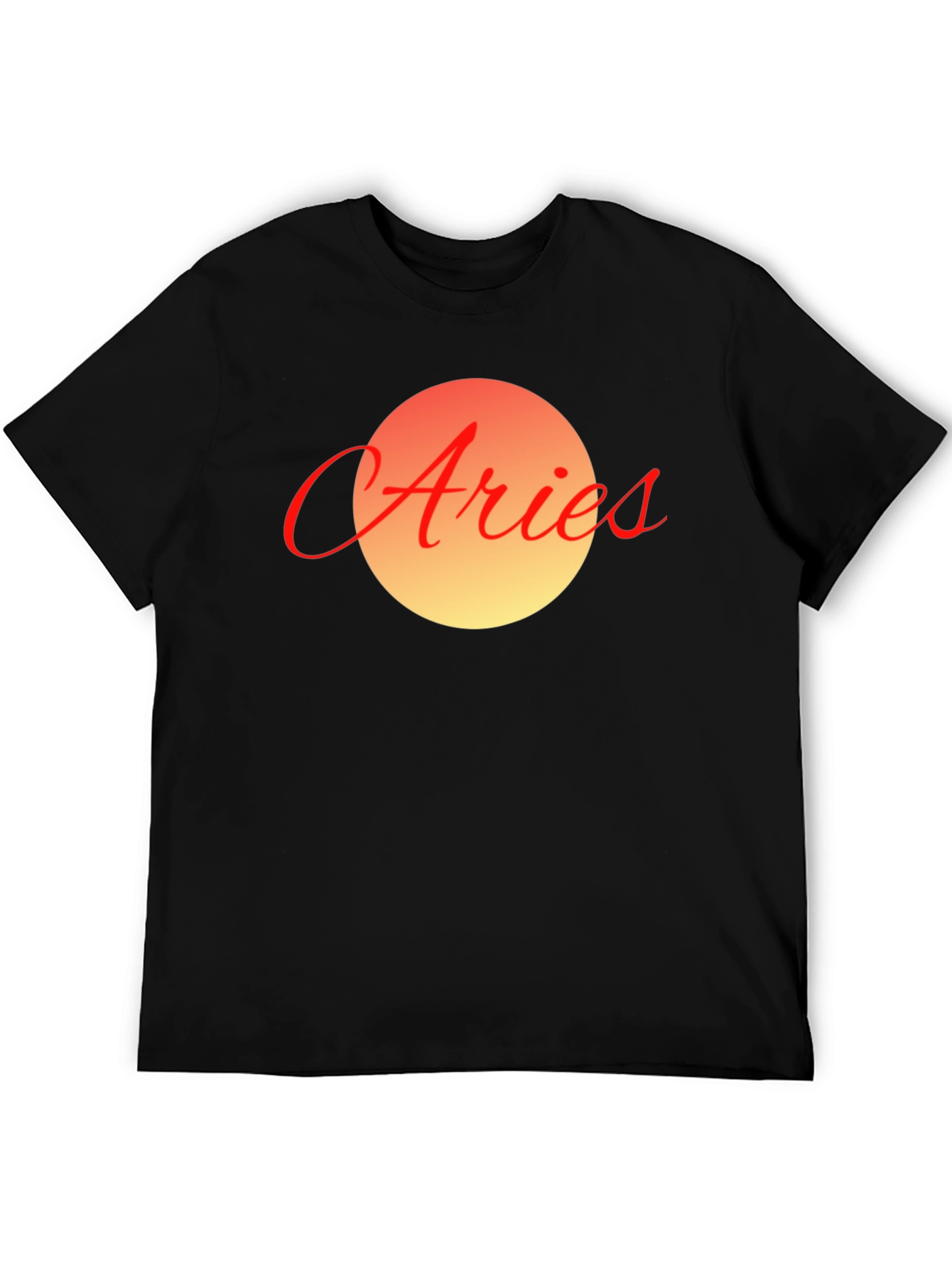 Aries Zodiac Graphic Tee - Black Cotton Blend T-Shirt