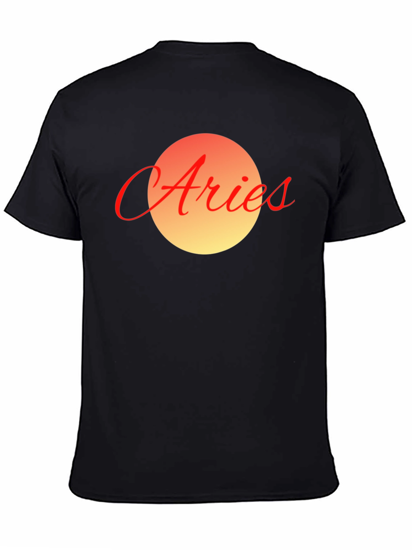 Aries Zodiac Graphic Tee - Black Cotton Blend T-Shirt