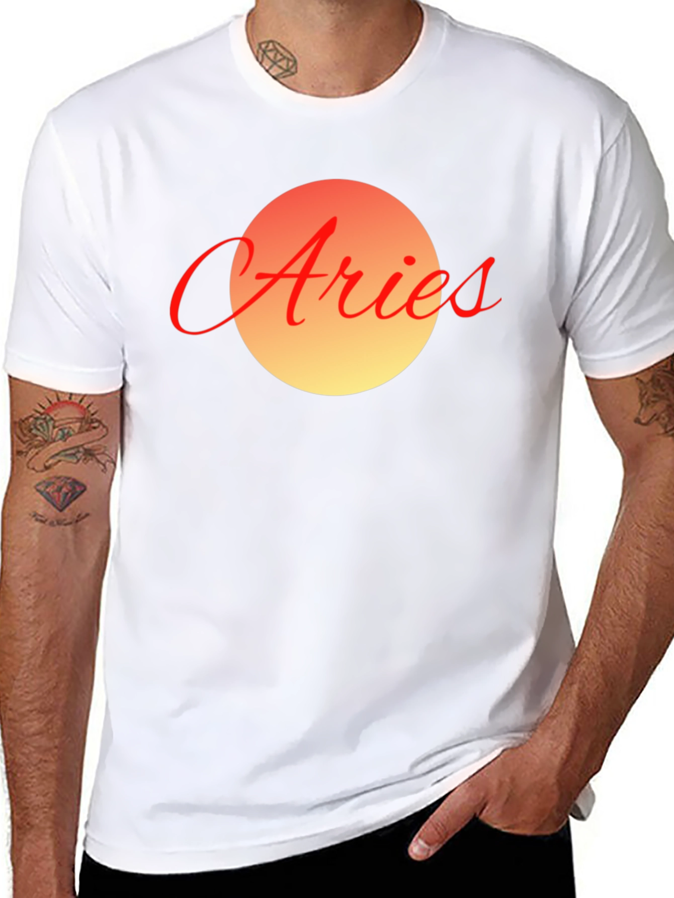 Aries Zodiac Graphic Tee - Black Cotton Blend T-Shirt